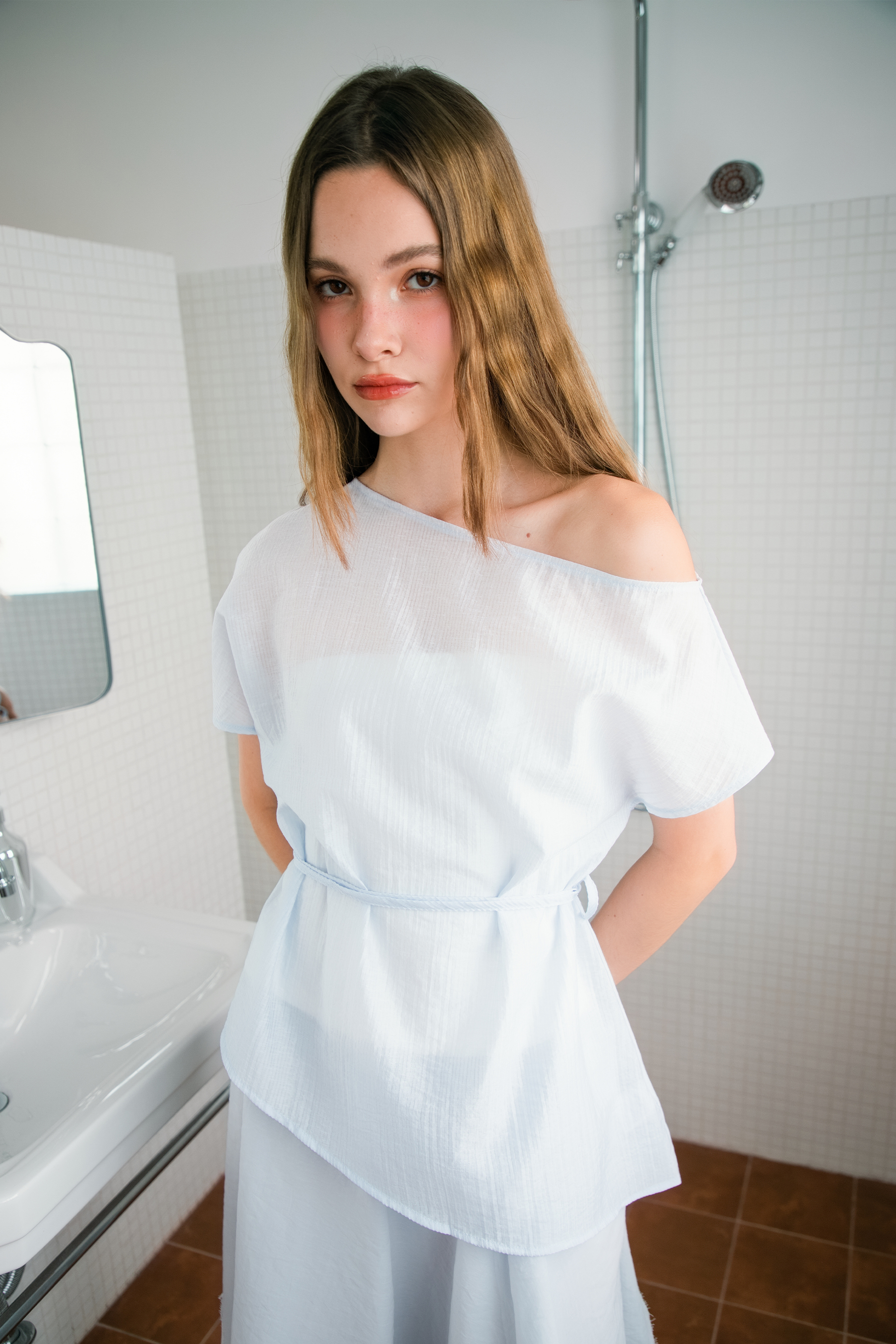Claudie 2pc Top in Powder Blanc
