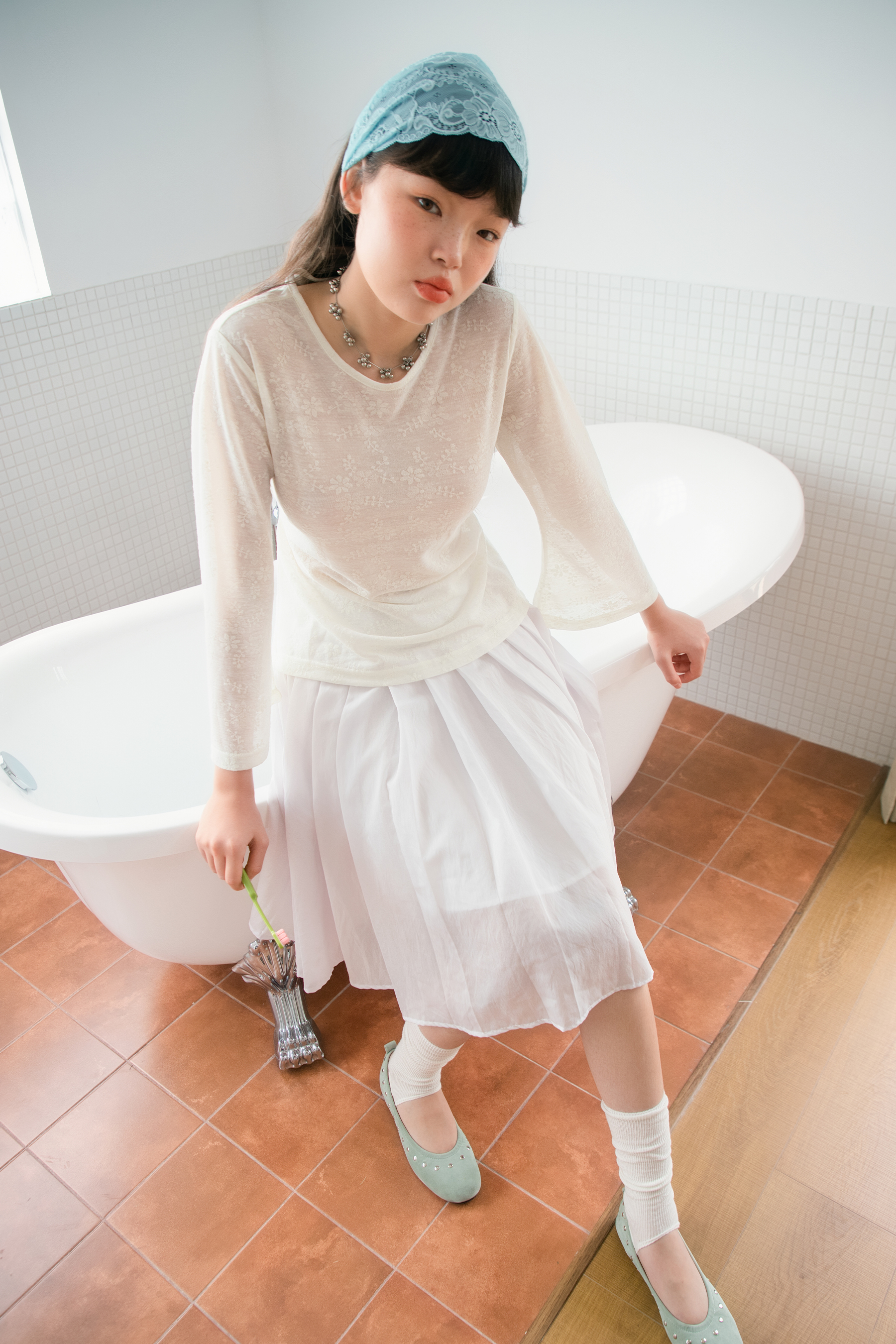 Megane Top in Ivory Fleur