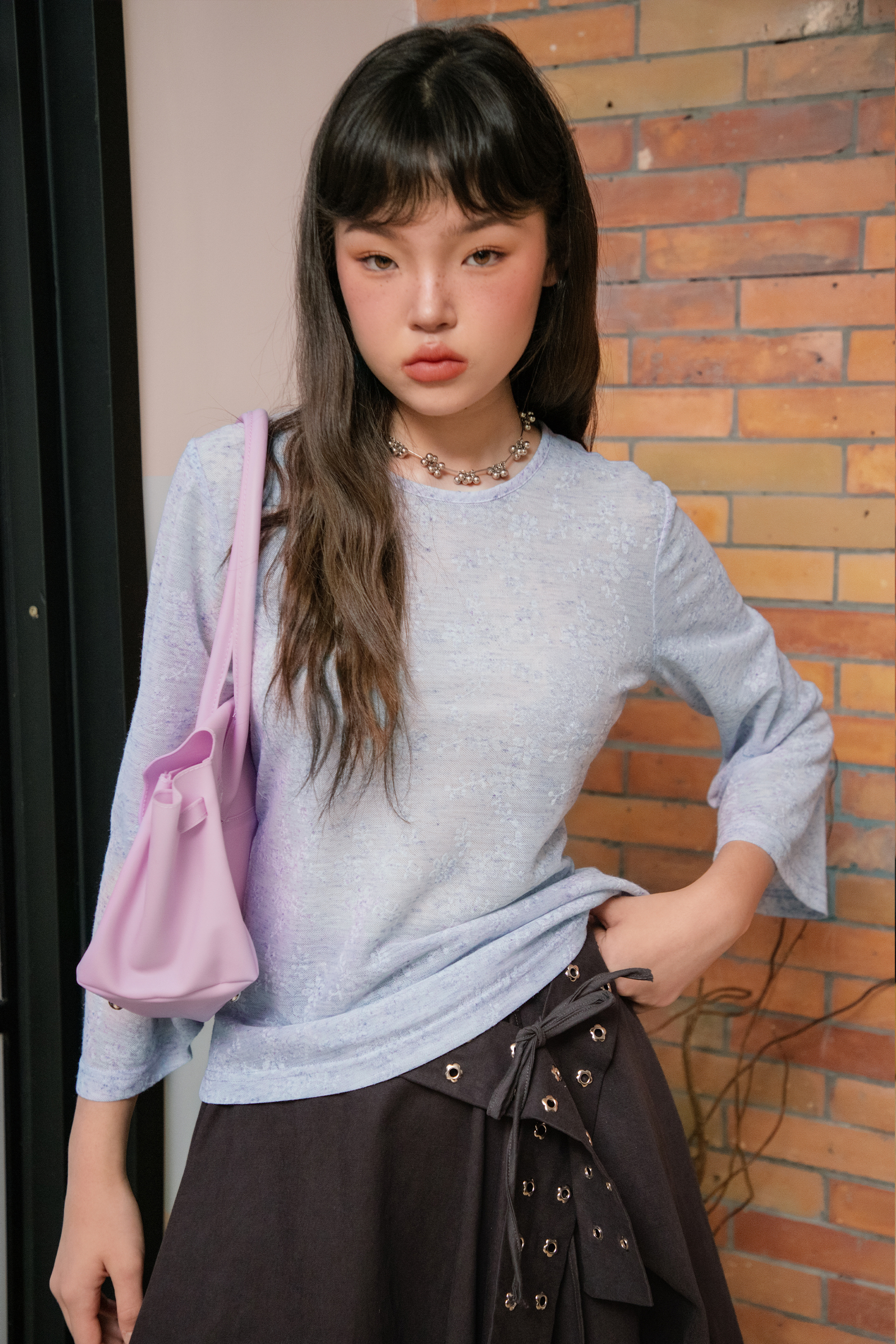 Megane Top in Powder Fleur