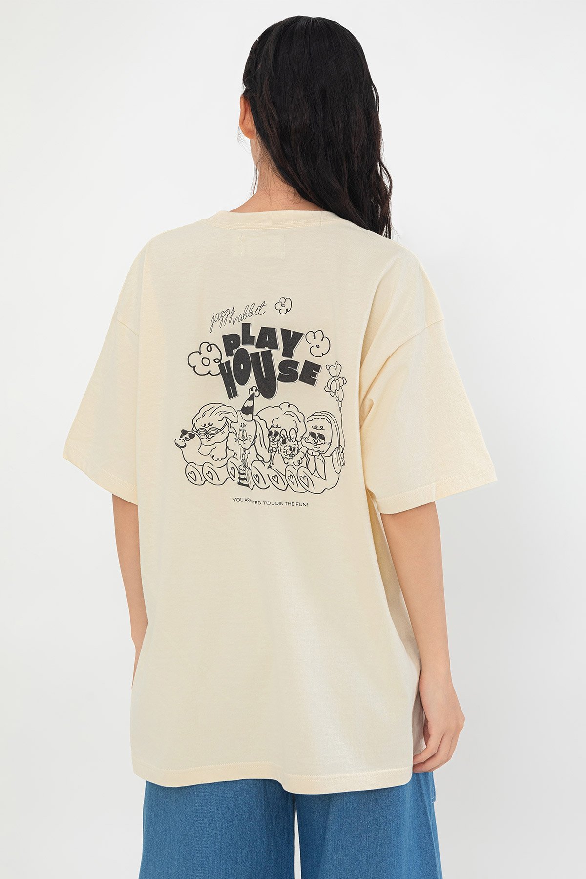 JAZZY RABBIT TEE - PLAY-HOUSE-CREAMSICLE