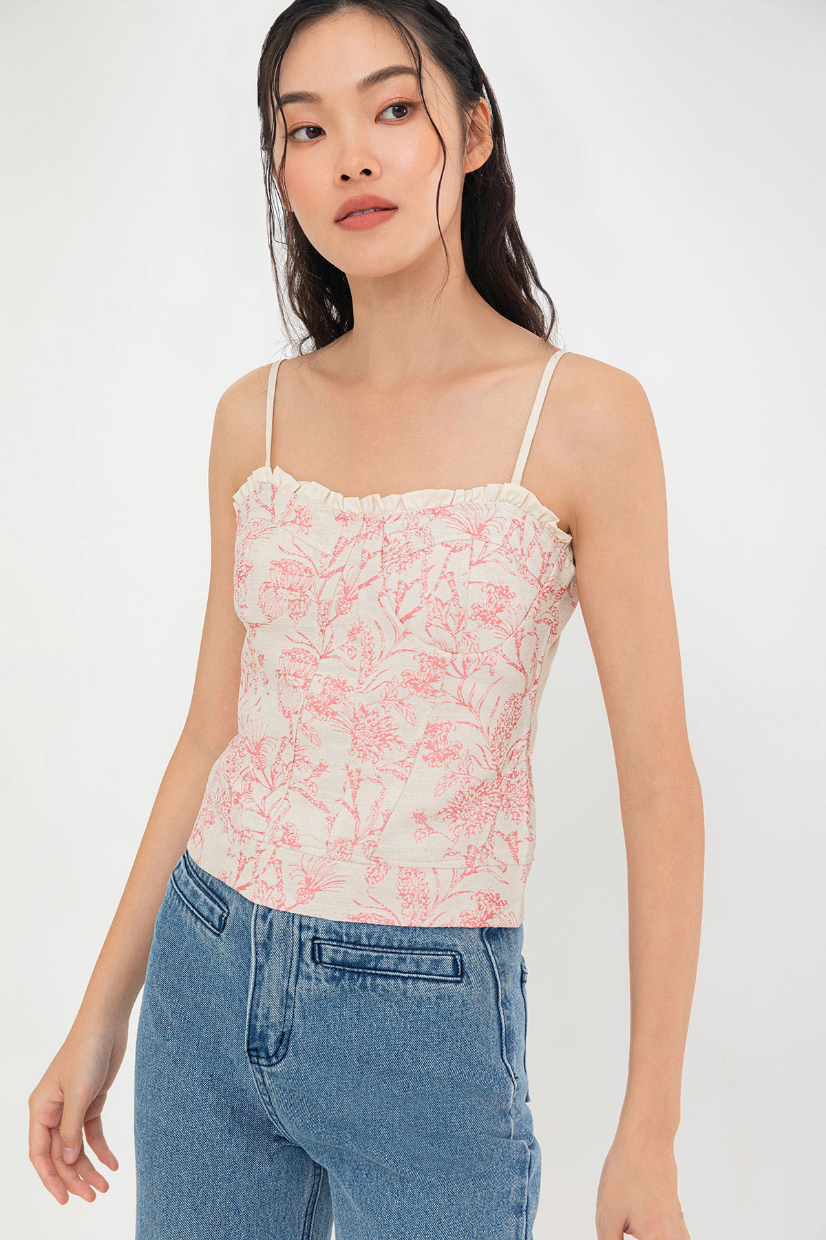 ANNETTE PADDED TOP - EAST LAKE ROSE [BY MODPARADE]