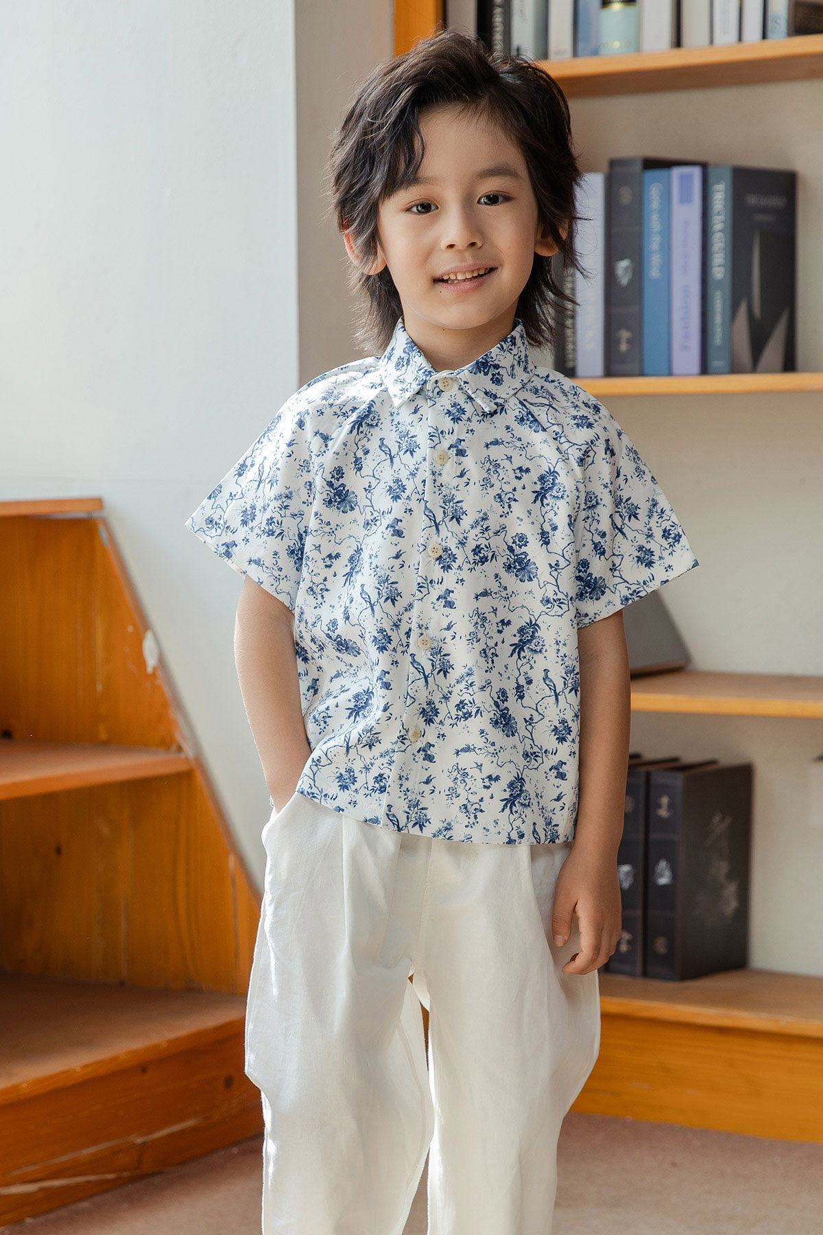 KIDS: MIKA TOP - BLUE WILLOW MAJESTY [BY MODPARADE]