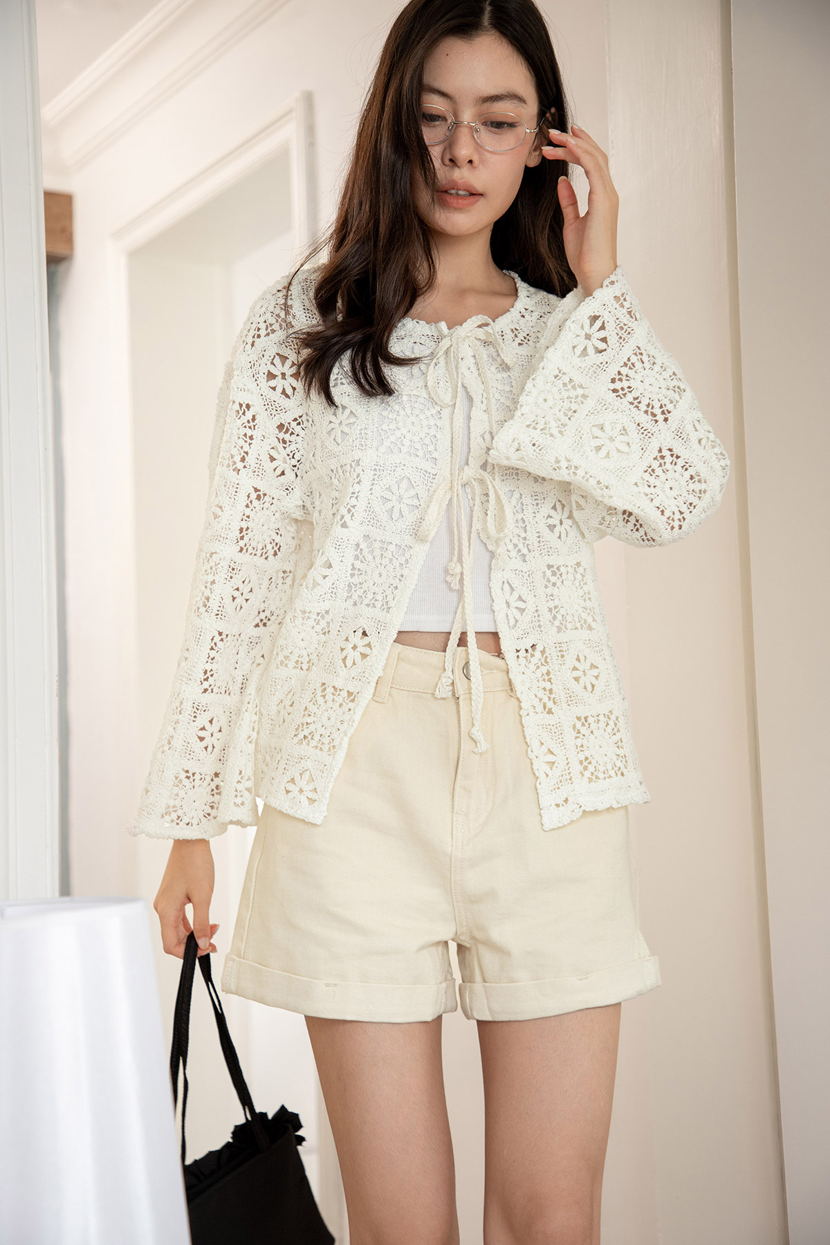 ARYA TOP - IVORY LATTICE [BY MODPARADE]