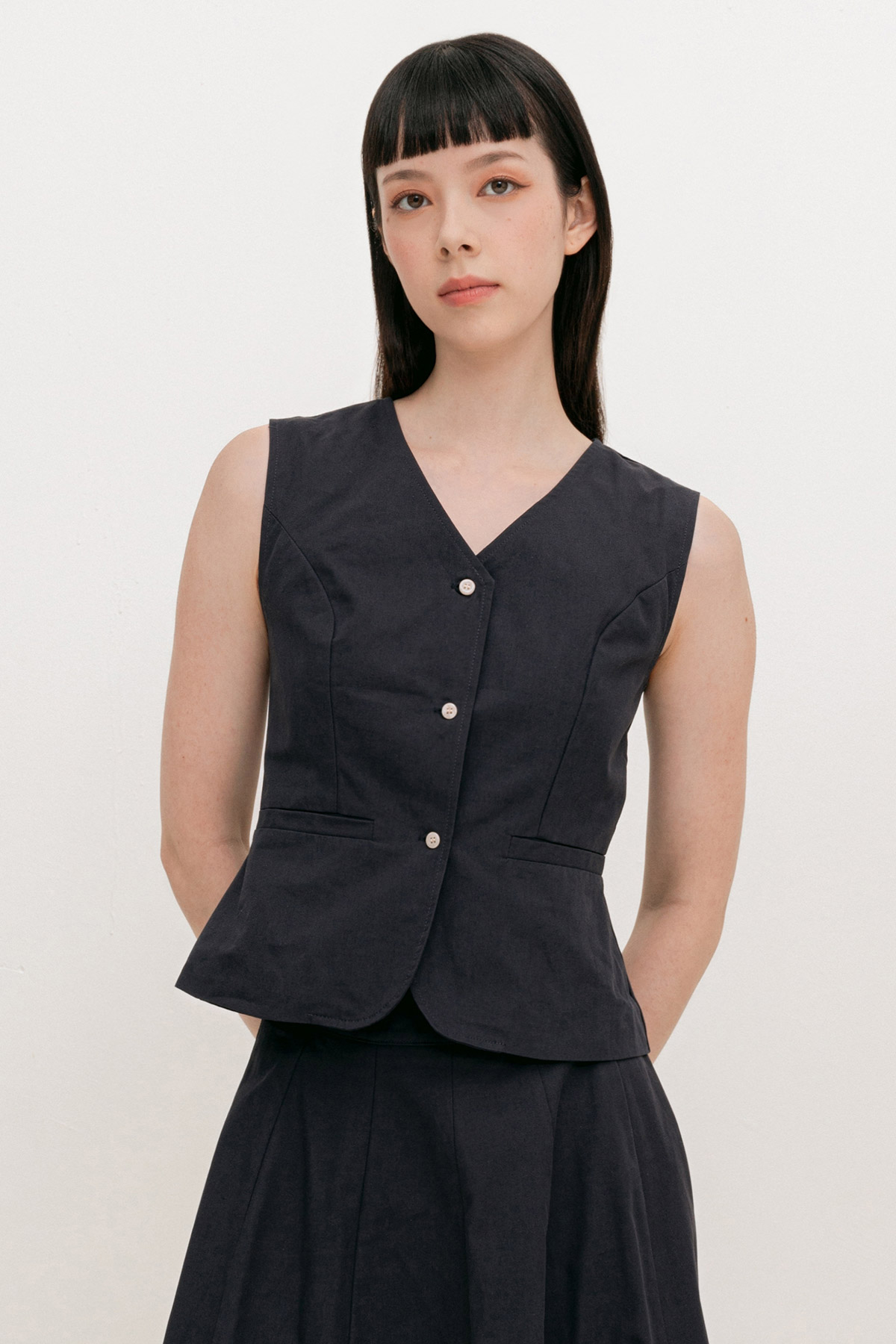 ELOISE VEST - CHARCOAL [BY MODPARADE]