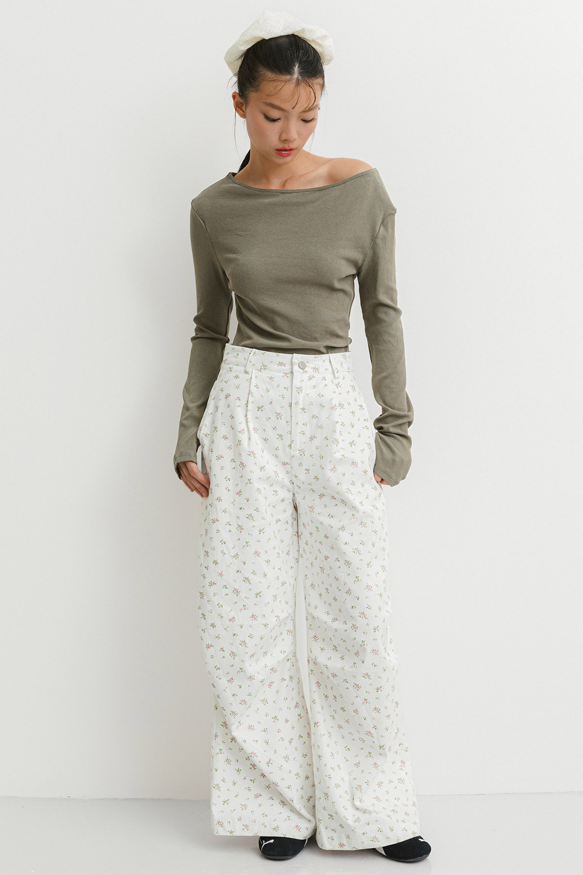 FRANKIE PANTS - WHITE GARDENIA [BY MODPARADE]