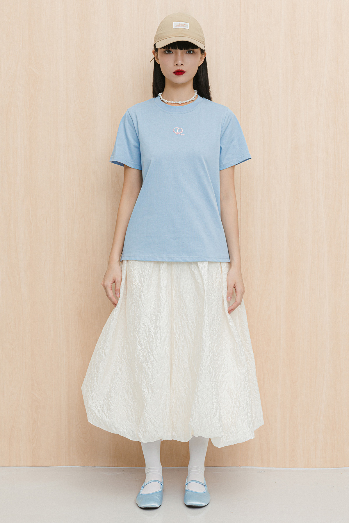 Q2HAN POSTDINE TEE - POWDER BLUE [MODPARADE X Q2HAN]