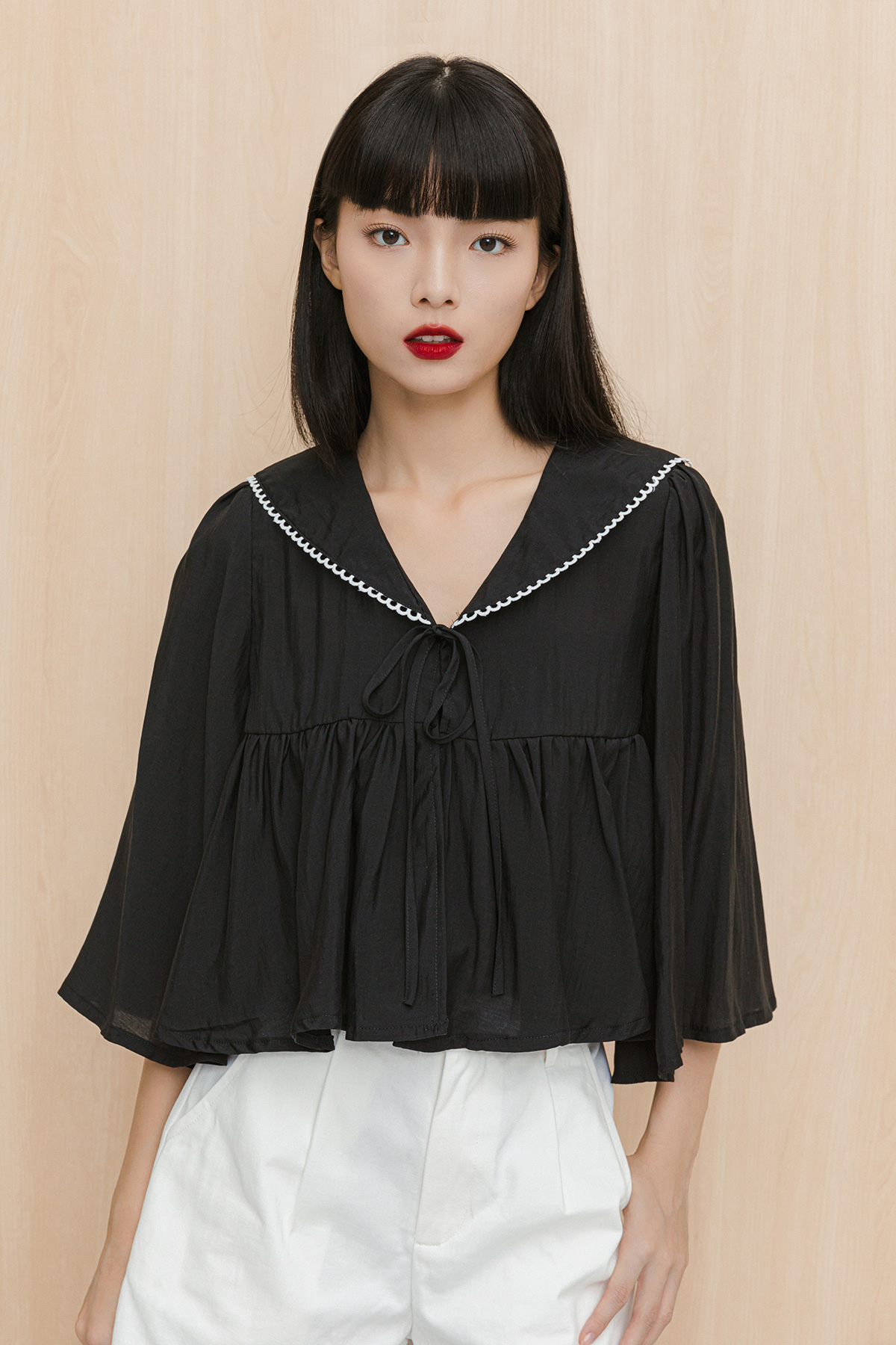 *BACKORDER* RENEE TOP - NOIR [MODPARADE X Q2HAN]