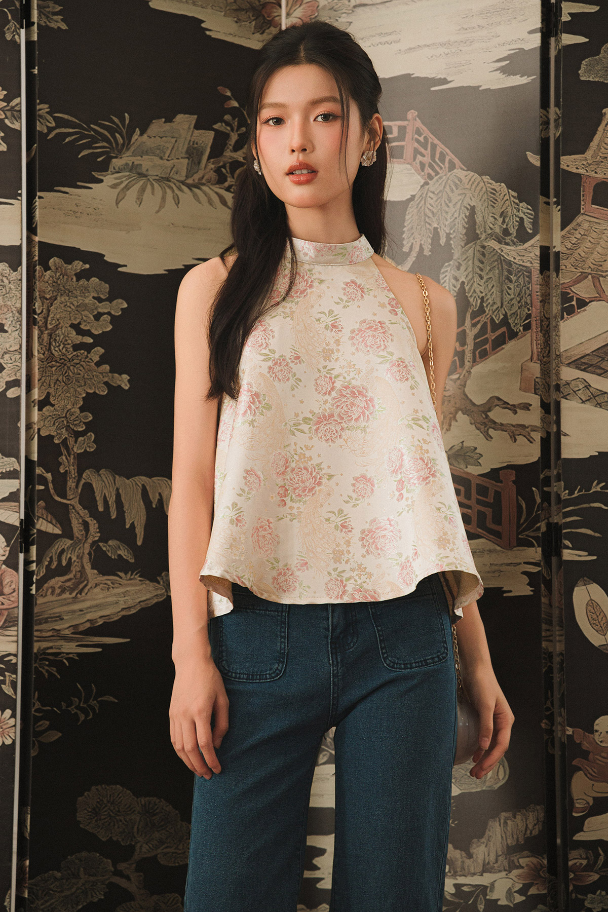 *BACKORDER ARRIVE AFTER CNY* ELEANOR TOP - MAJESTIC PEONY [BY MODPARADE]