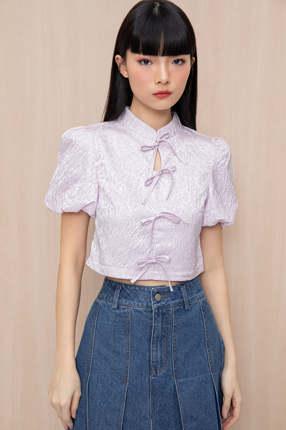 FENG CHEONGSAM TOP - ROSETTE [BY MODPARADE]