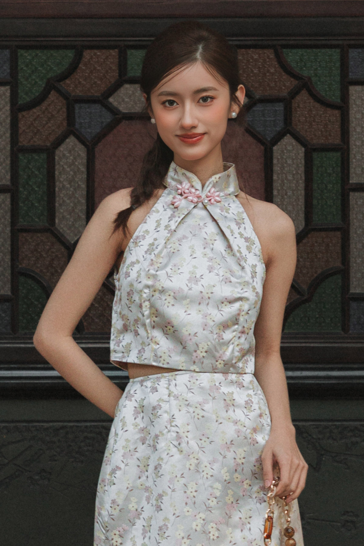 PAN CHEONGSAM TOP - GOSSAMER GARDEN [BY MODPARADE]