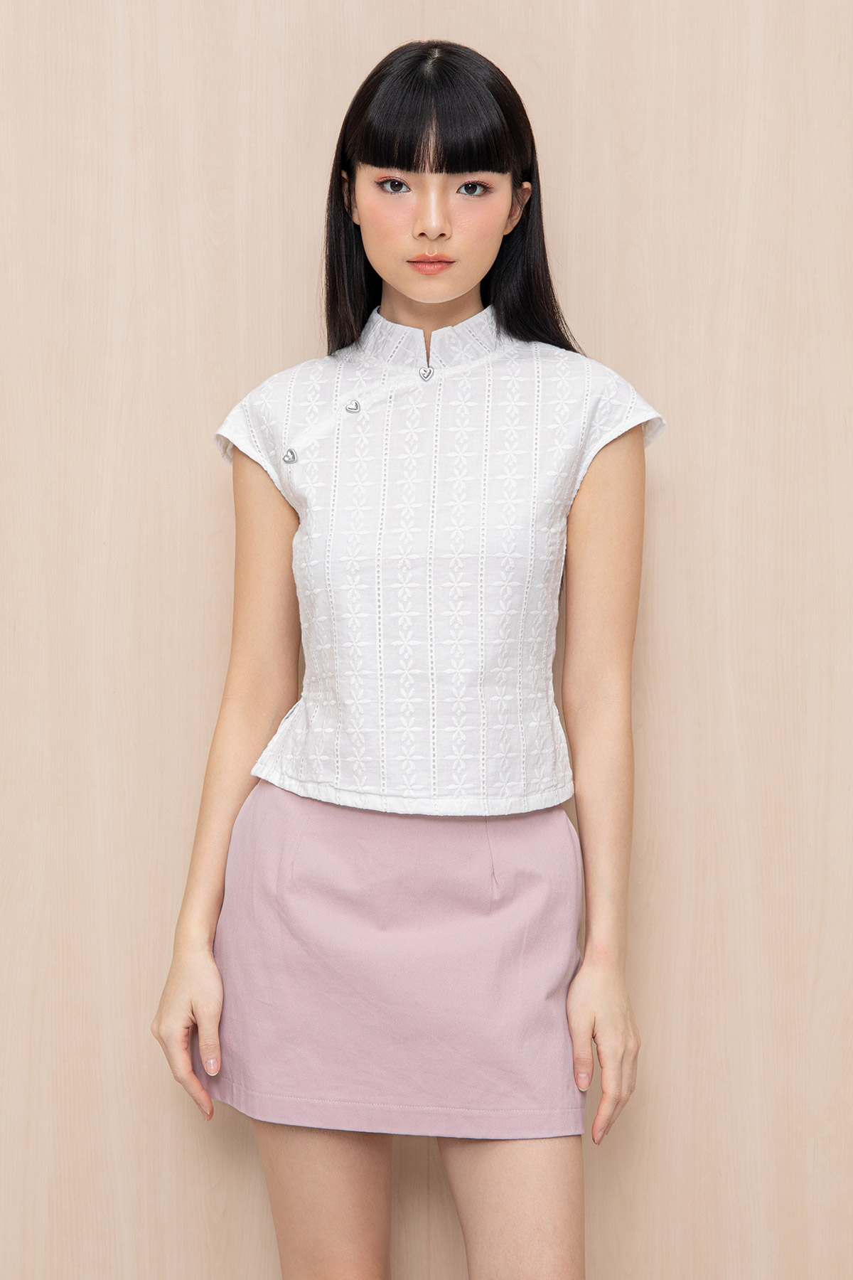 QIN CHEONGSAM TOP - SWAN [BY MODPARADE]