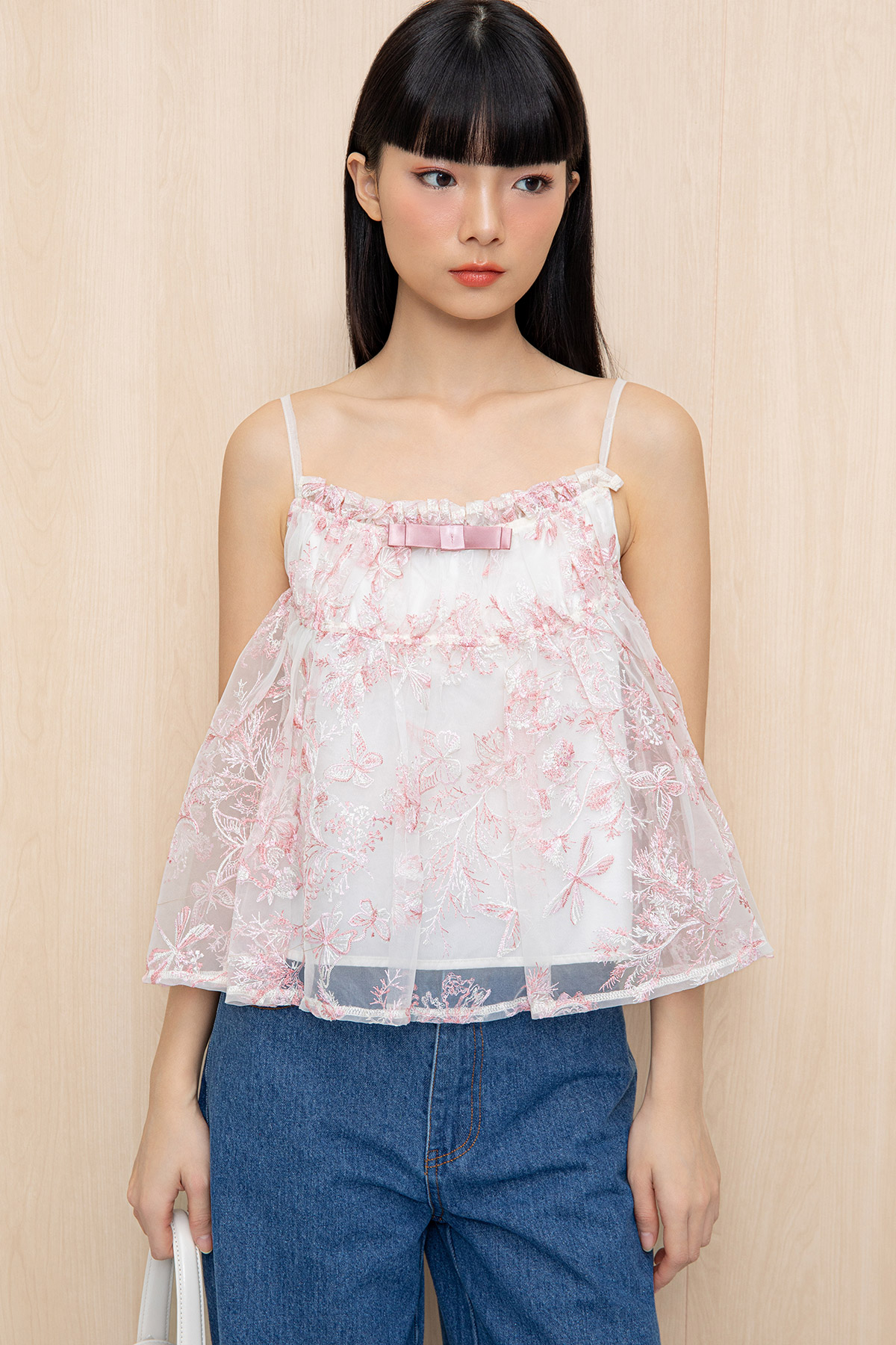 MIRANDA TOP - PINK FLUTTER [BY MODPARADE]