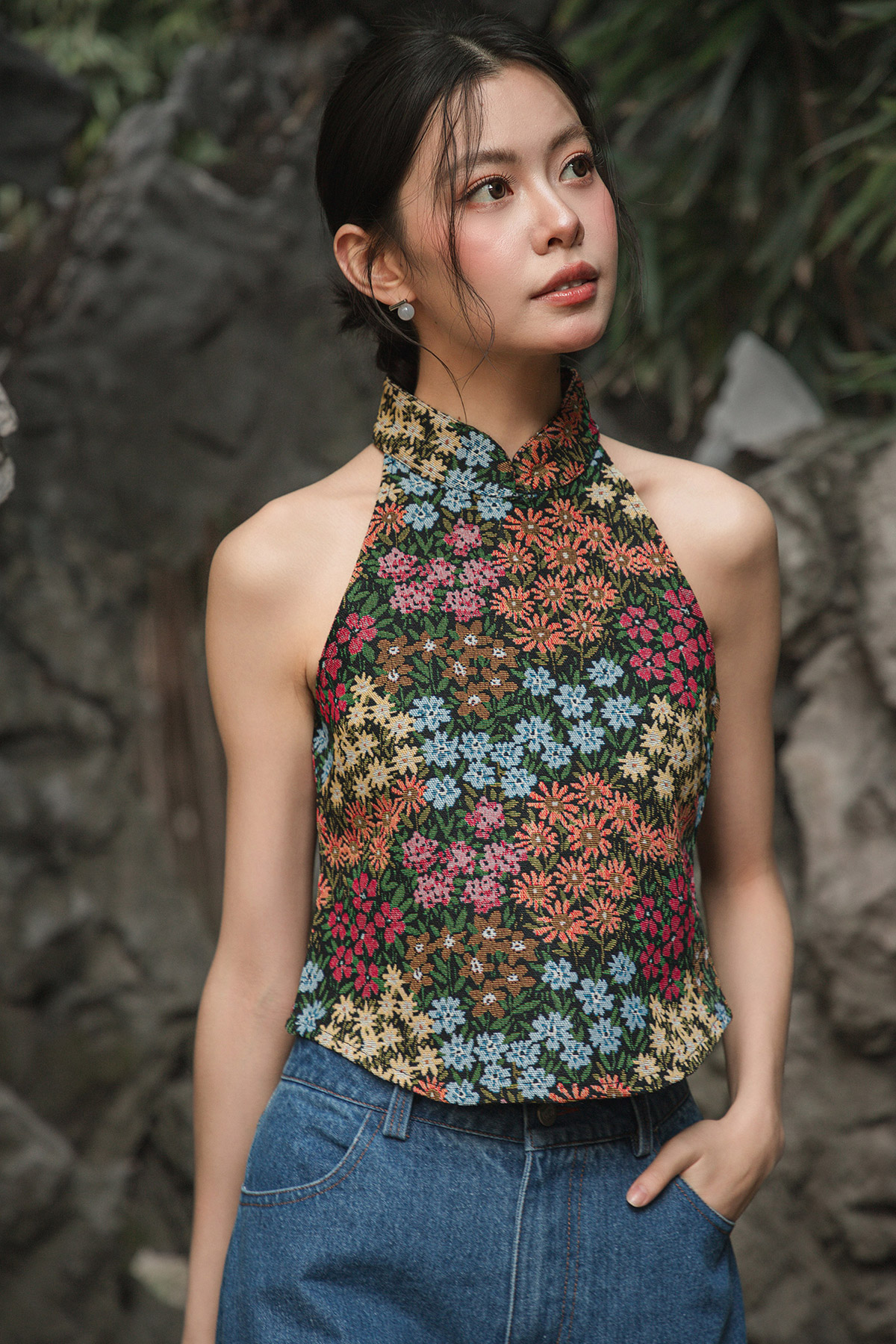 *BACKORDER AFTER CNY* SHAN CHEONGSAM TOP - GARDEN SYMPHONY [BY MODPARADE]