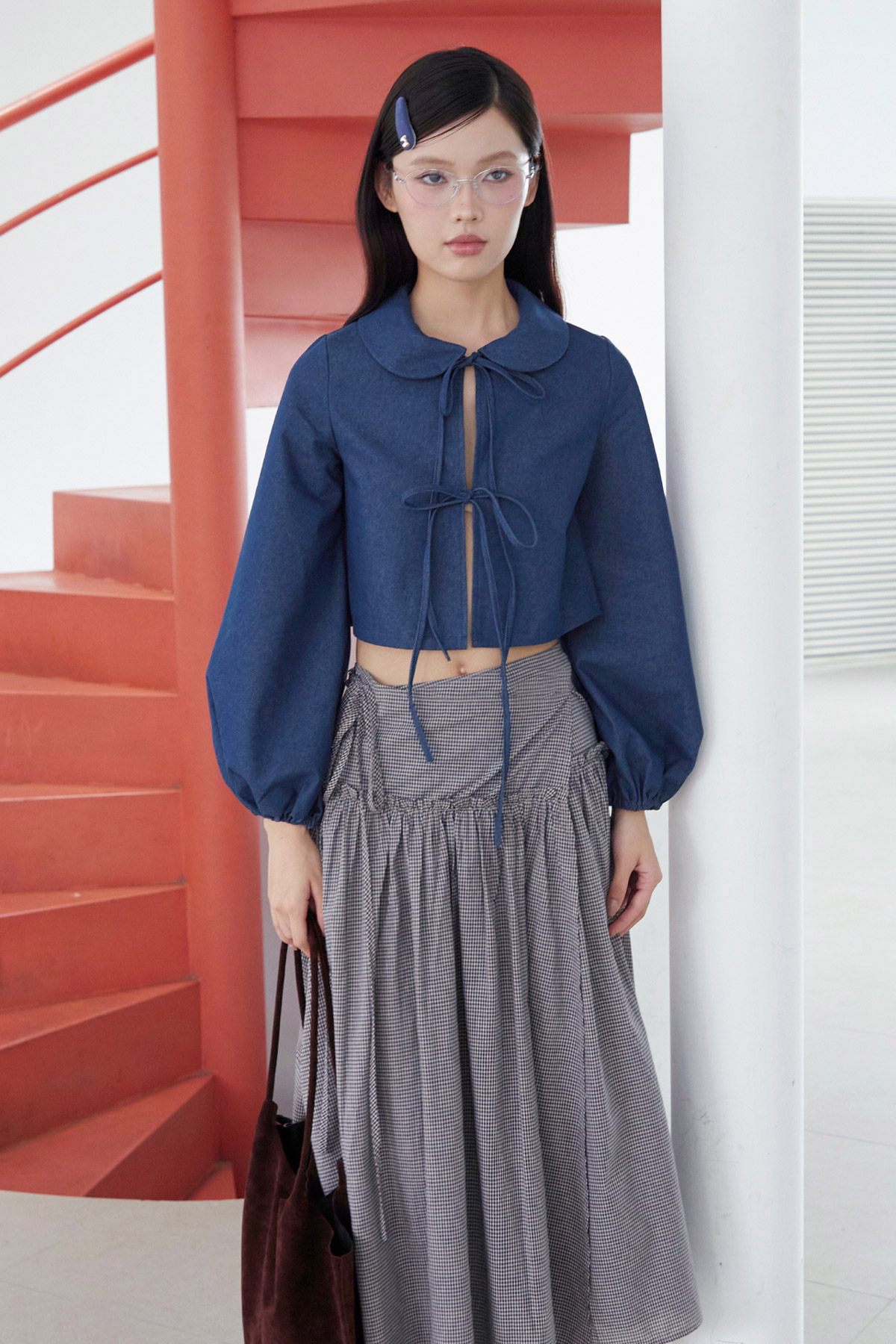MARTHA TOP - MEDIUM WASH [BY MODPARADE]