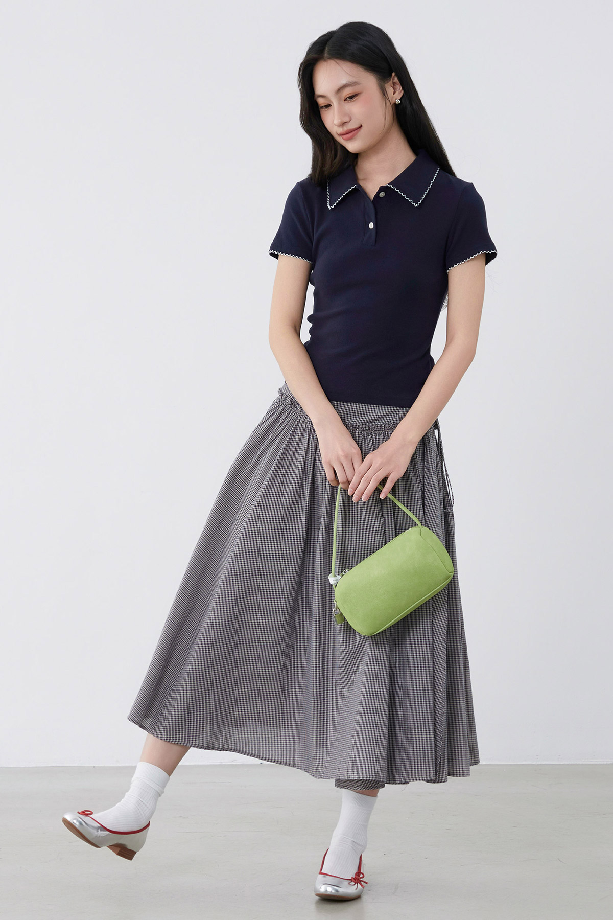 SOPHIE POLO TOP - NAVY [BY MODPARADE]