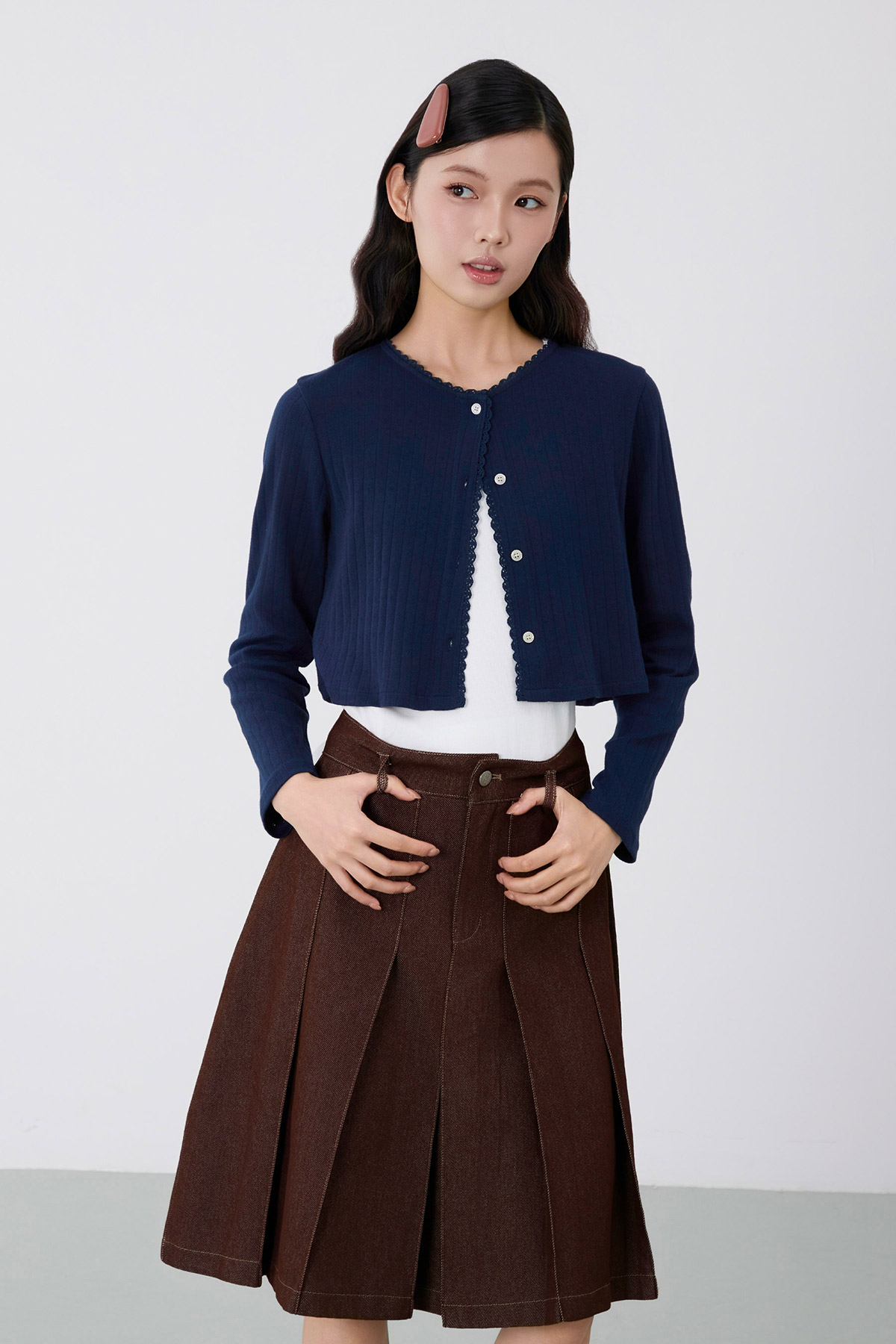 ODETTA CARDIGAN - NAVY [BY MODPARADE]