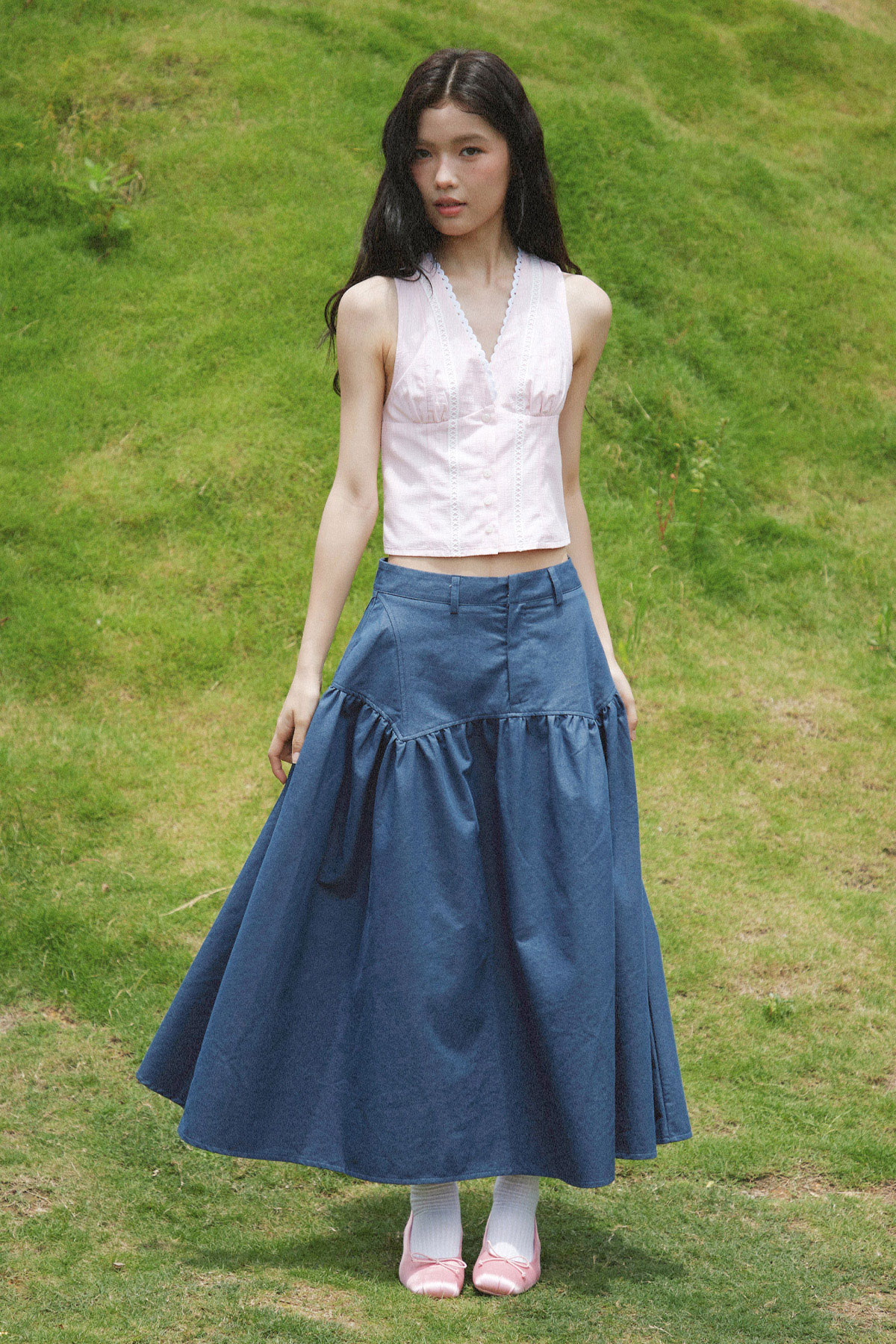 TOTTI SKIRT - MEDIUM WASH [BY MODPARADE]