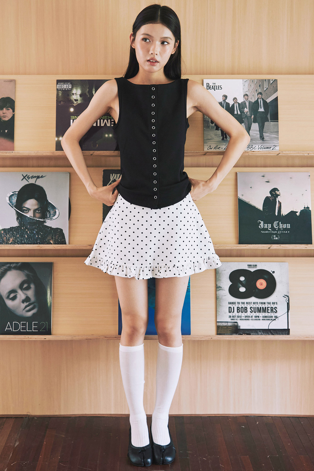 DORTHEA SKORTS - IVORY POLKA [BY MODPARADE]