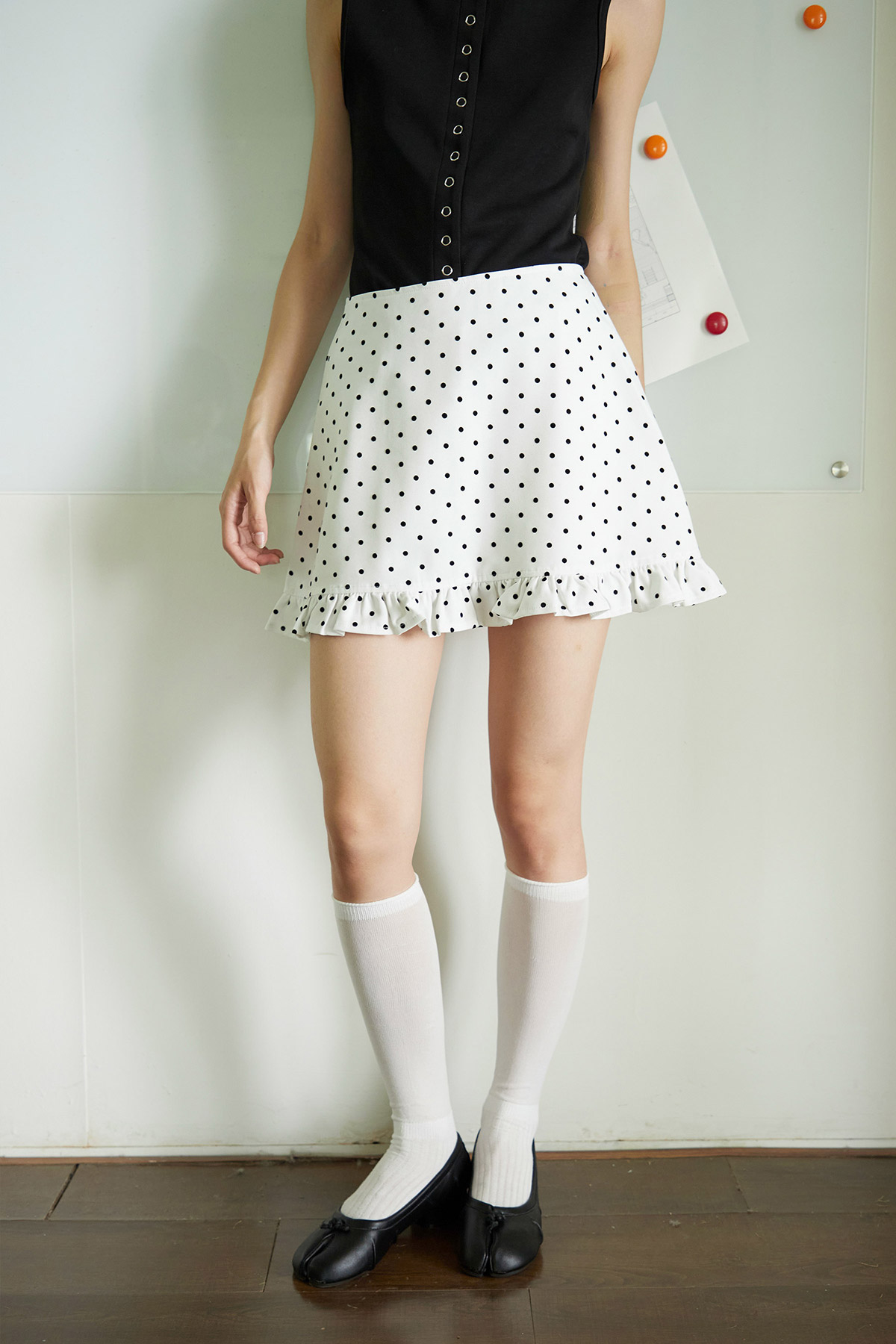 DORTHEA SKORTS - IVORY POLKA [BY MODPARADE]