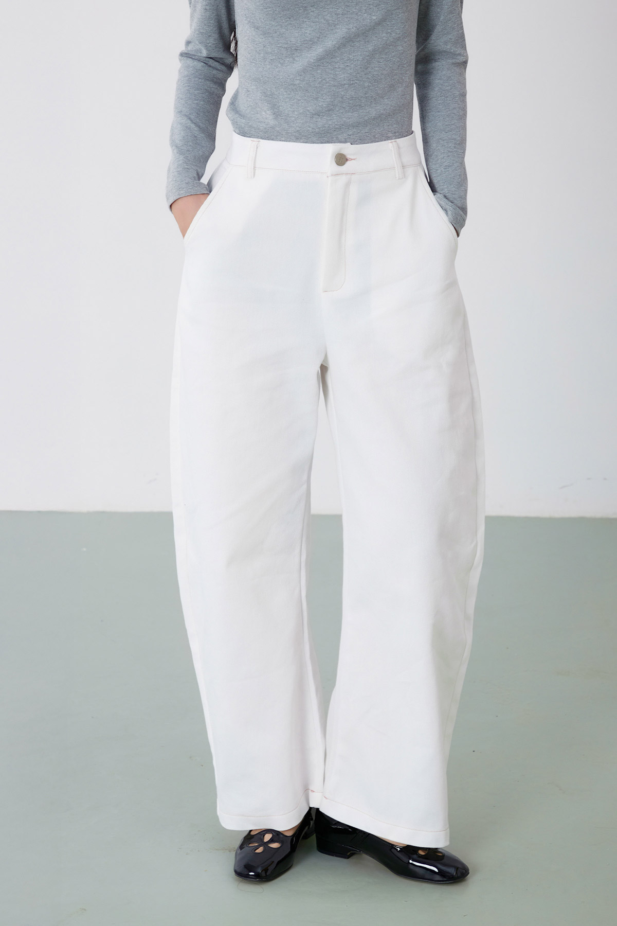 ERNIE BARREL JEANS - IVORY [BY MODPARADE]