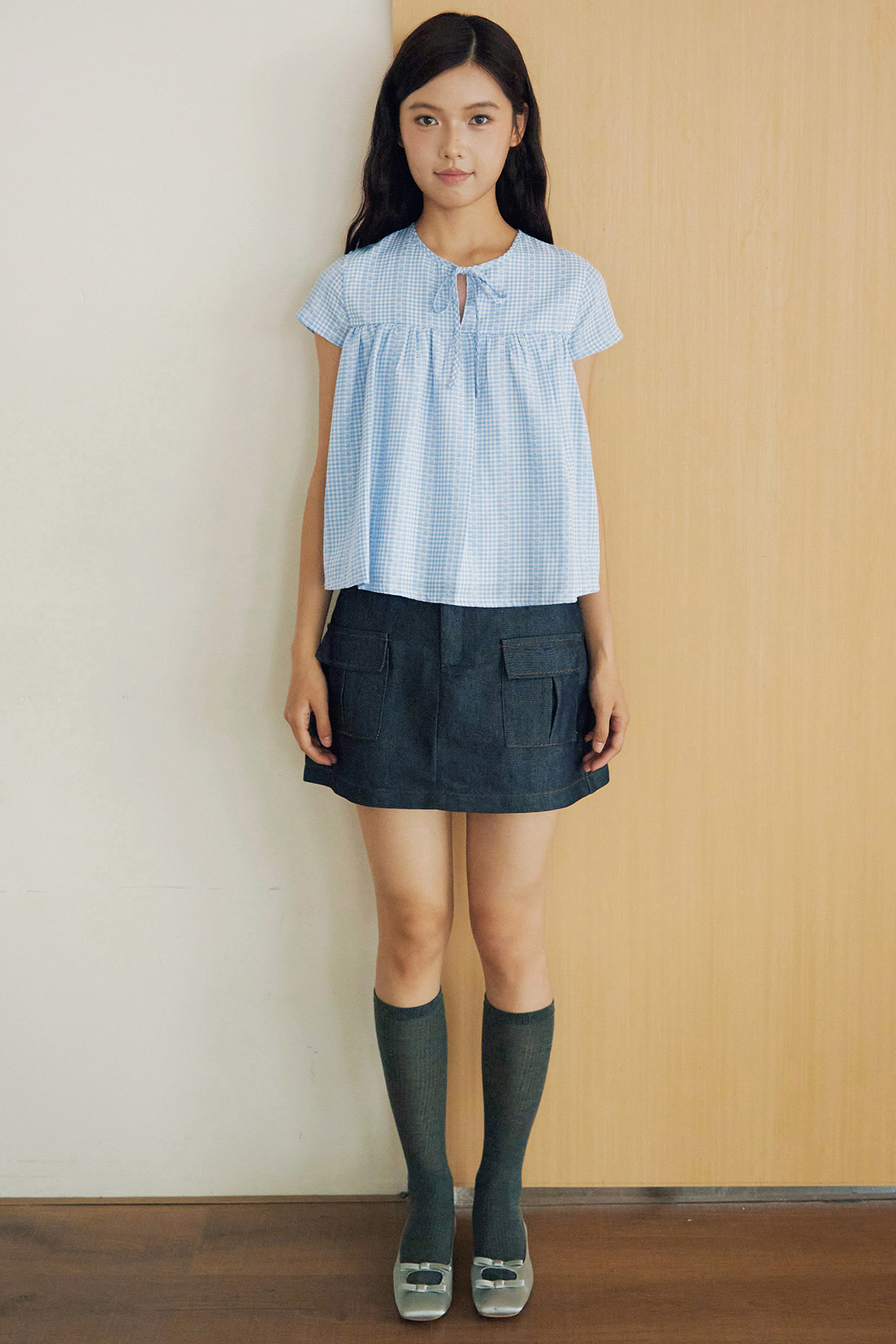 ADDISON TOP - BLUE BASKET [BY MODPARADE]