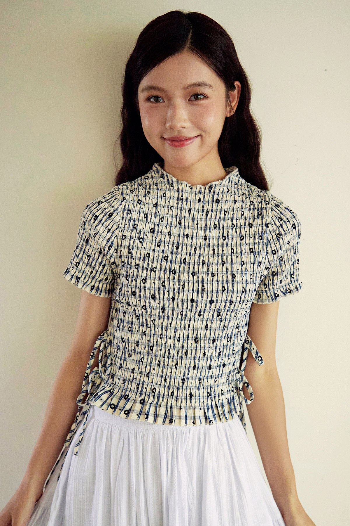 LYKKE TOP - BLOOM CHECK [BY MODPARADE]