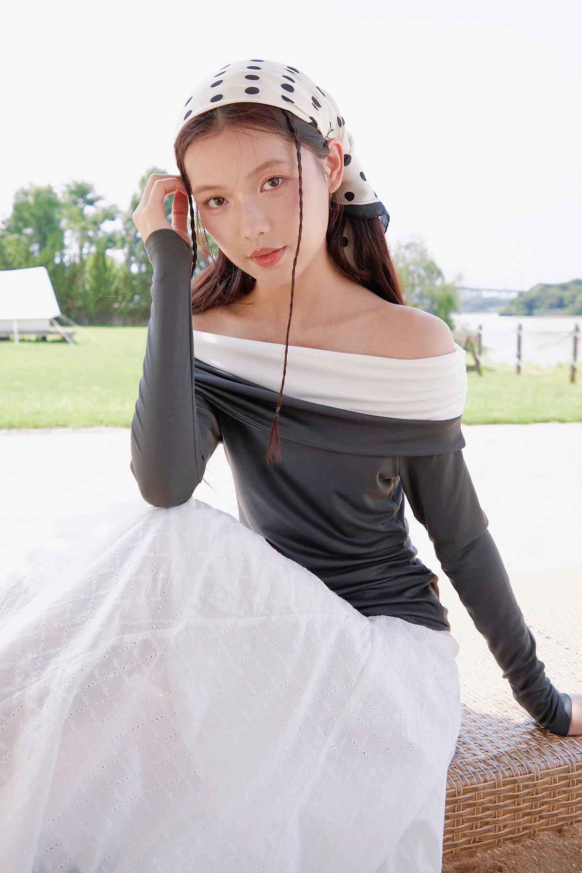 MALENE TOP - CHARCOAL [BY MODPARADE]