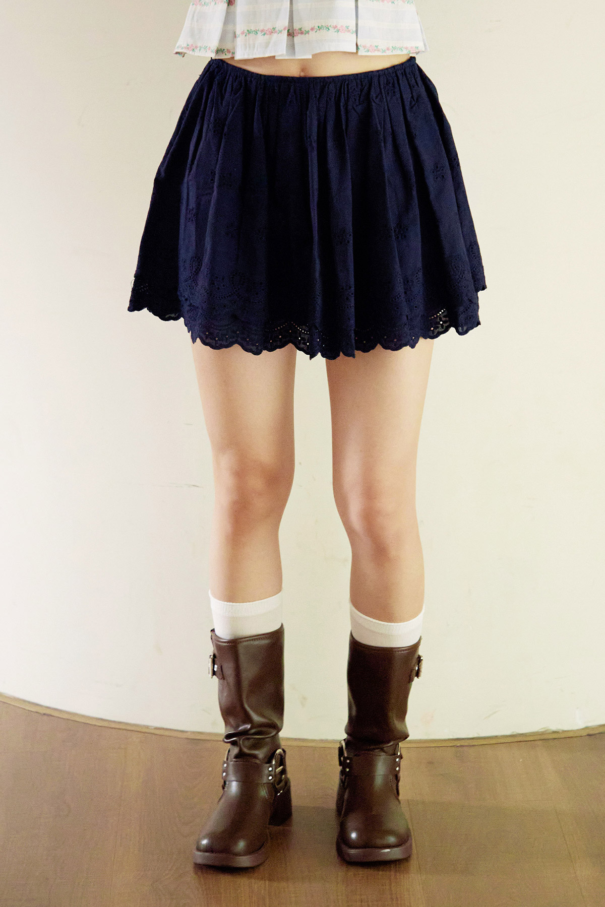 NOELLE SKORTS - NAVY PETAL [BY MODPARADE]