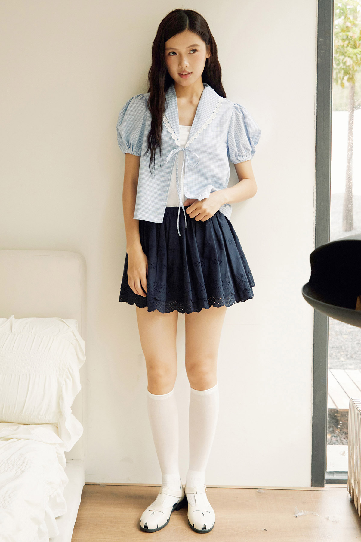 NOELLE SKORTS - NAVY PETAL [BY MODPARADE]