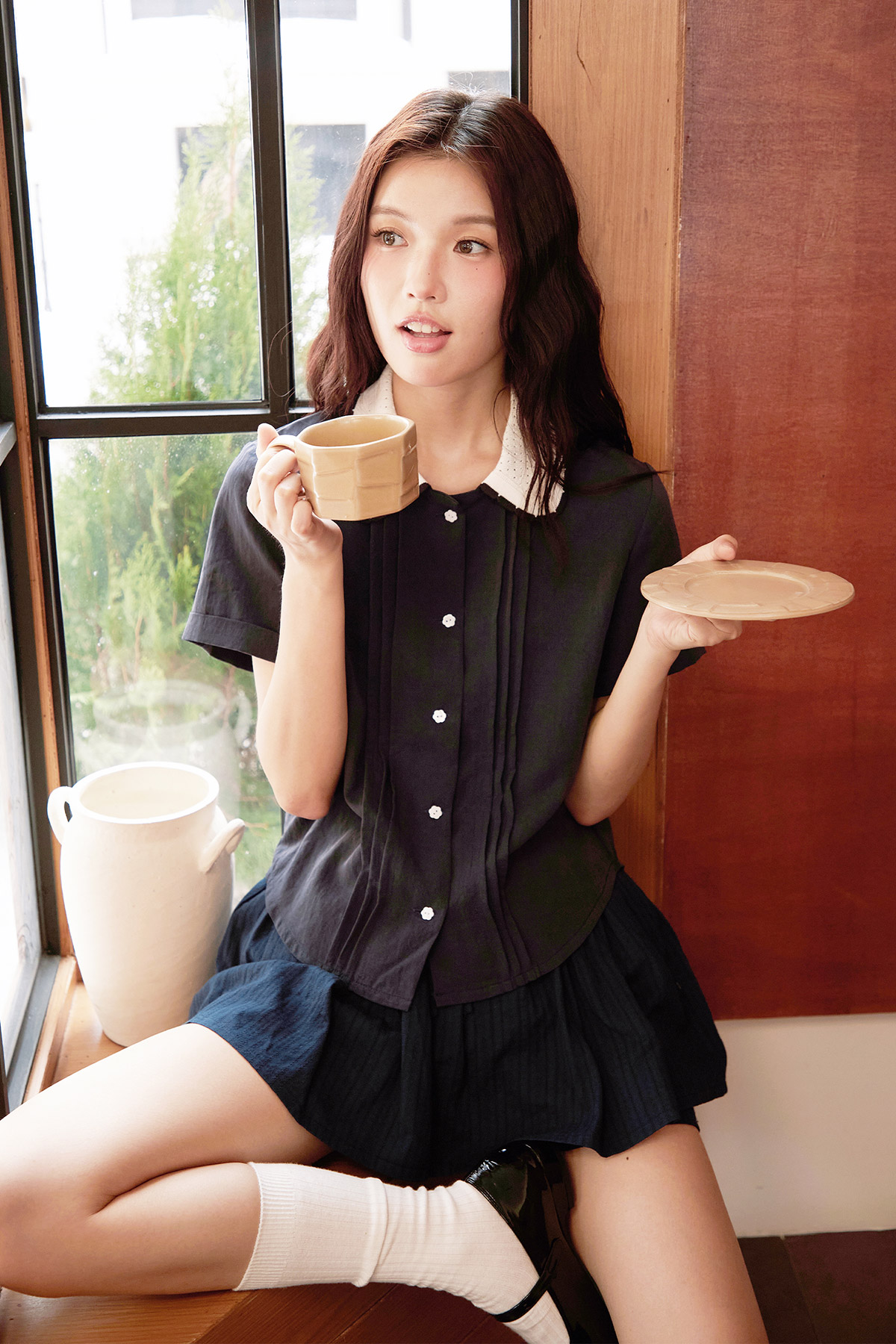 AUBREY SHIRT - NAVY [BY MODPARADE]
