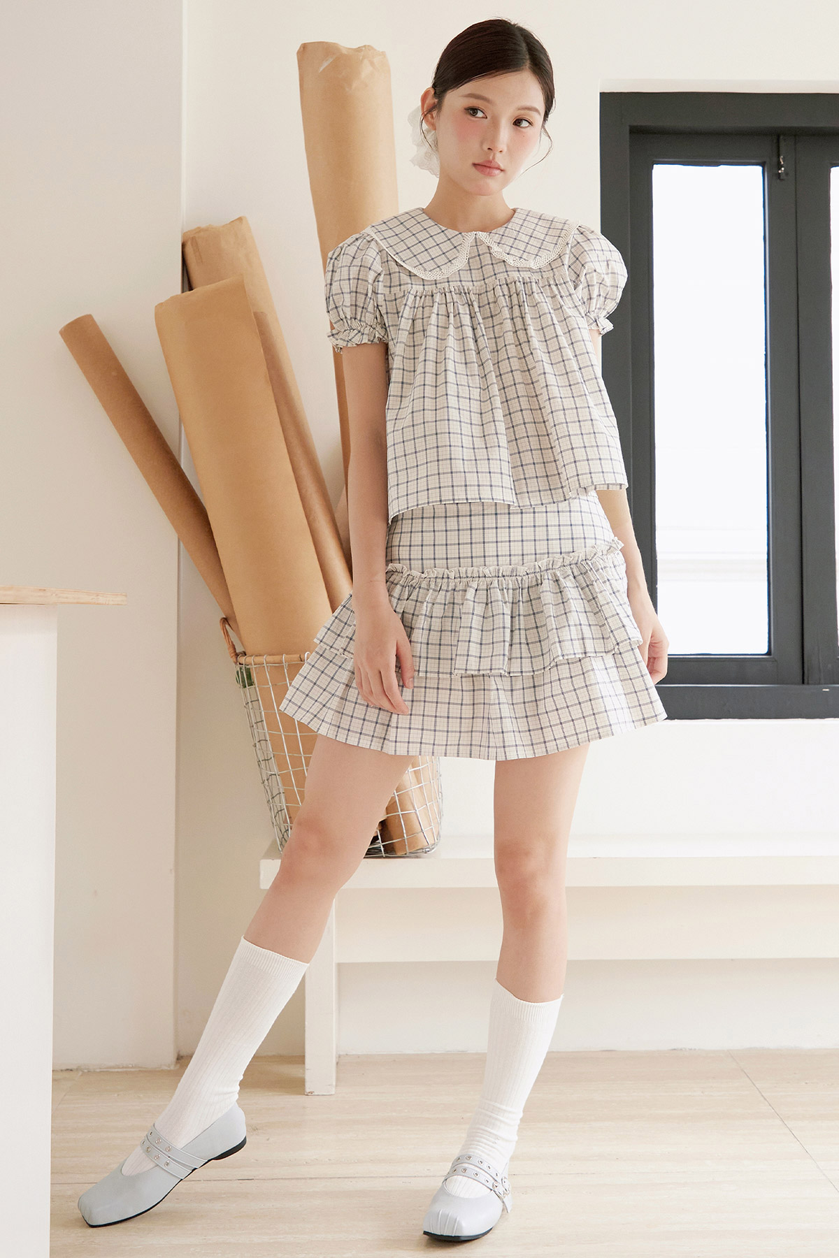 NELLIE TOP - MAYFAIR CHECKS [BY MODPARADE]