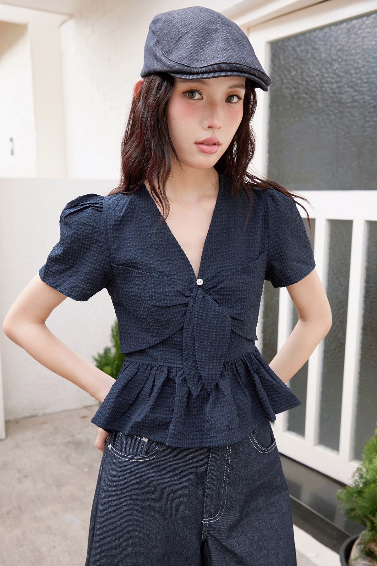 SYLVIE TOP - NAVY [BY MODPARADE]