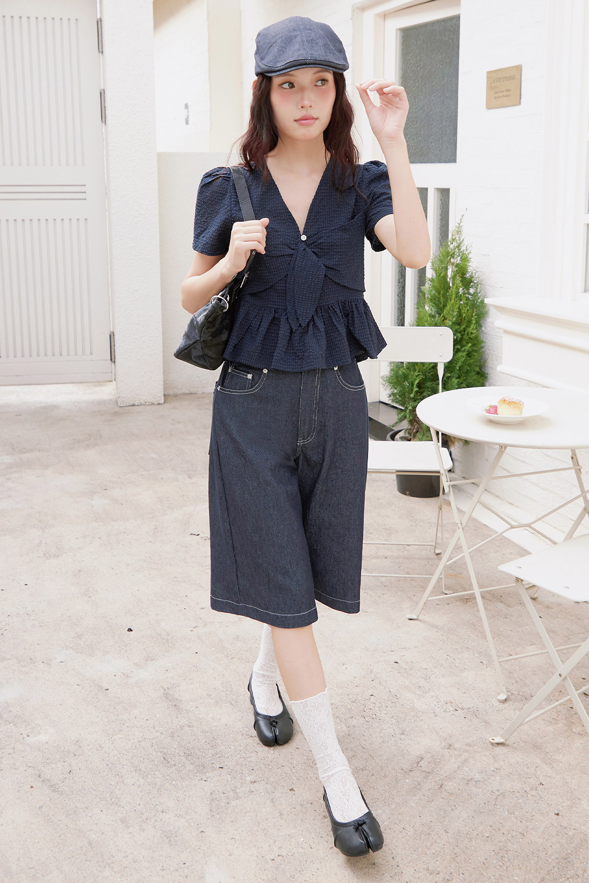 SYLVIE TOP - NAVY [BY MODPARADE]