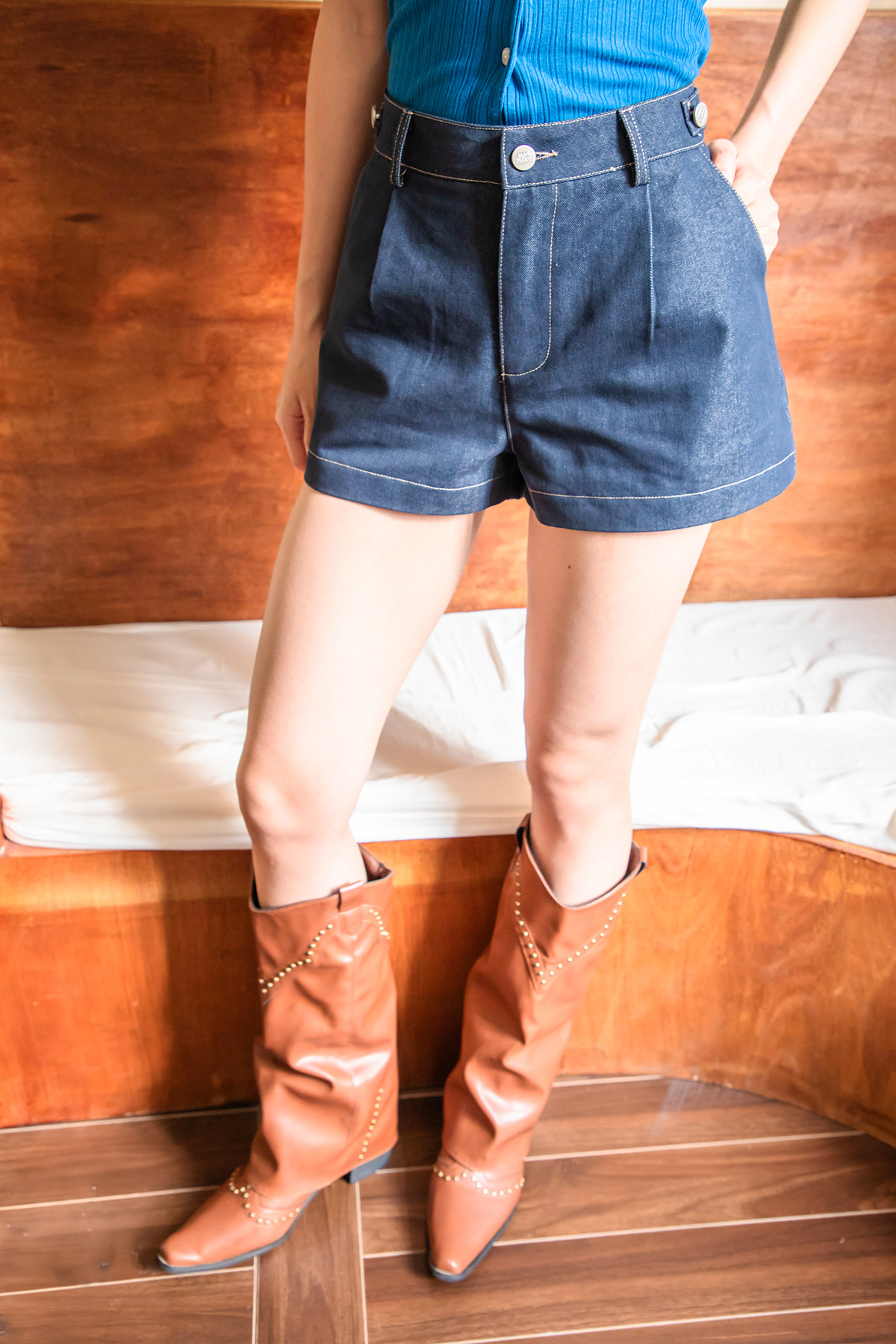 BRETT SHORTS - DARK WASH [BY MODPARADE]