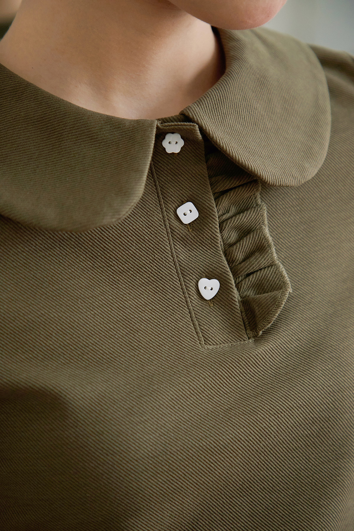 DOROTHY POLO TOP - OLIVE [BY MODPARADE]