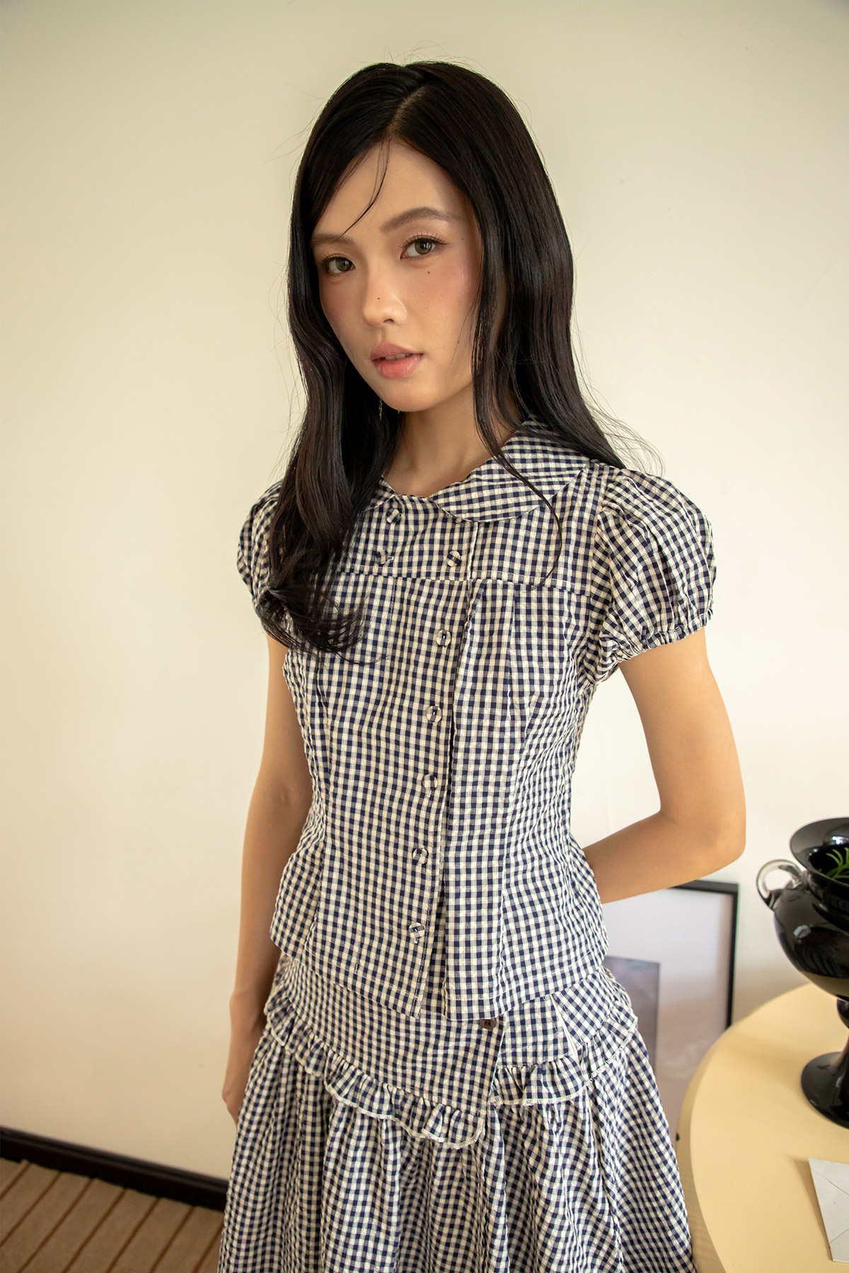 JAMIE TOP - MIDNIGHT CHECKS [BY MODPARADE]