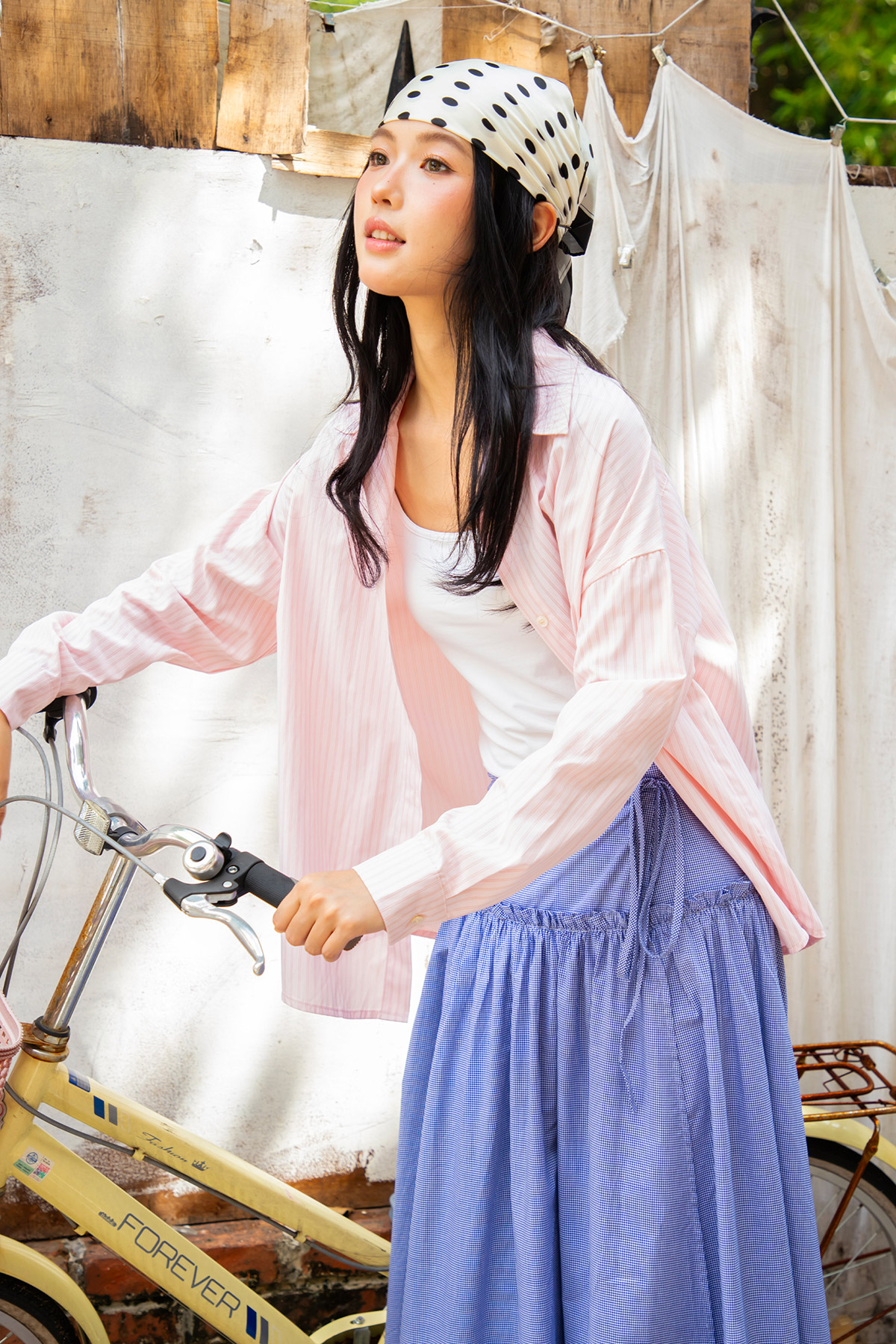 LAUREN SHIRT - BLUSH STRIPE [BY MODPARADE]