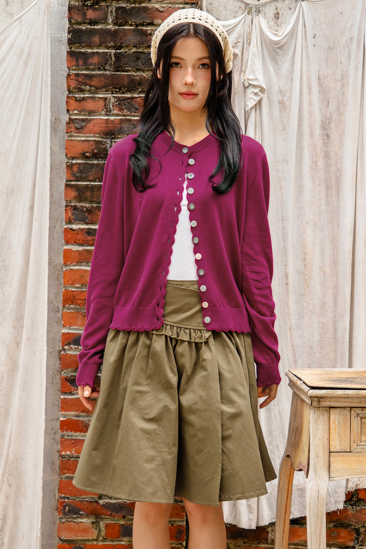 LLOYD CARDIGAN - PLUM [BY MODPARADE]
