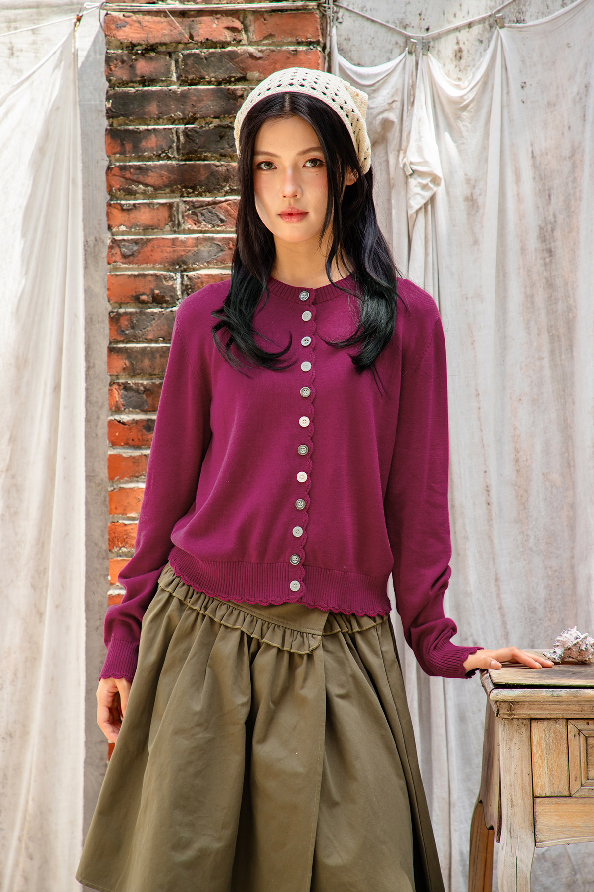 LLOYD CARDIGAN - PLUM [BY MODPARADE]