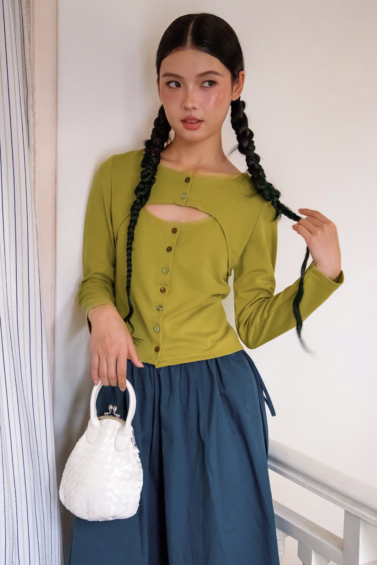 PERRINE TOP - OLIVE GROVE [BY MODPARADE]