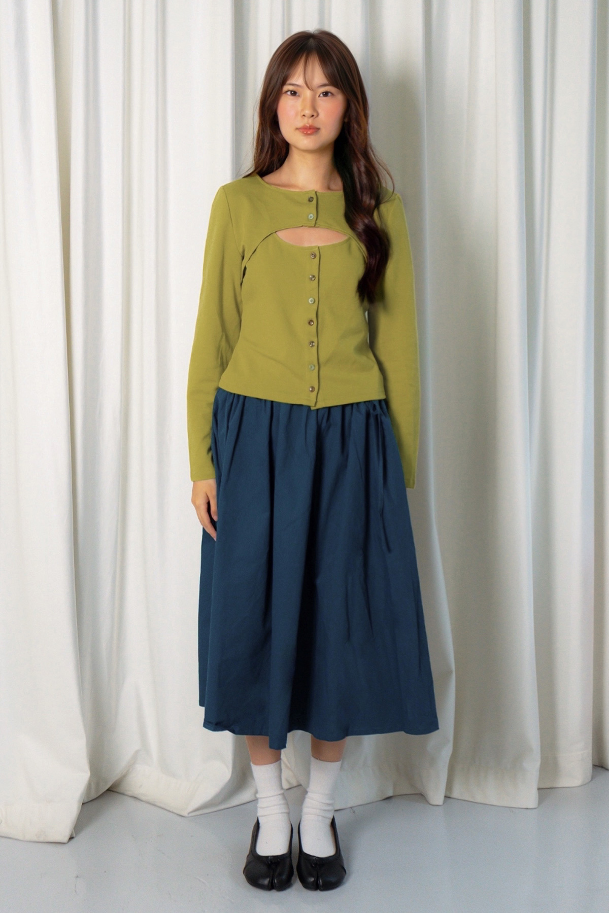 PERRINE TOP - OLIVE GROVE [BY MODPARADE]