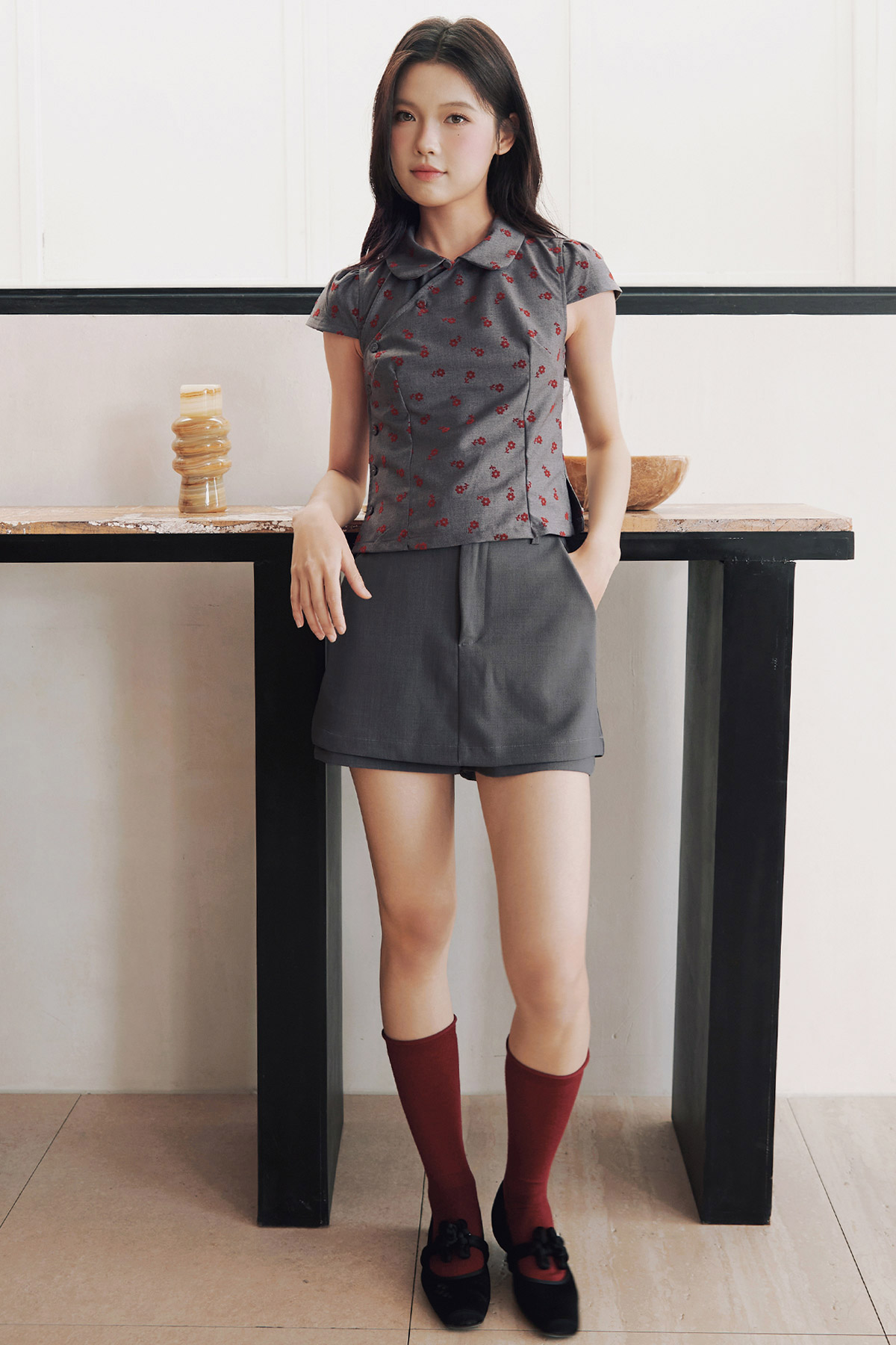 CLOVIS SKORTS - HEATHER GREY [BY MODPARADE]