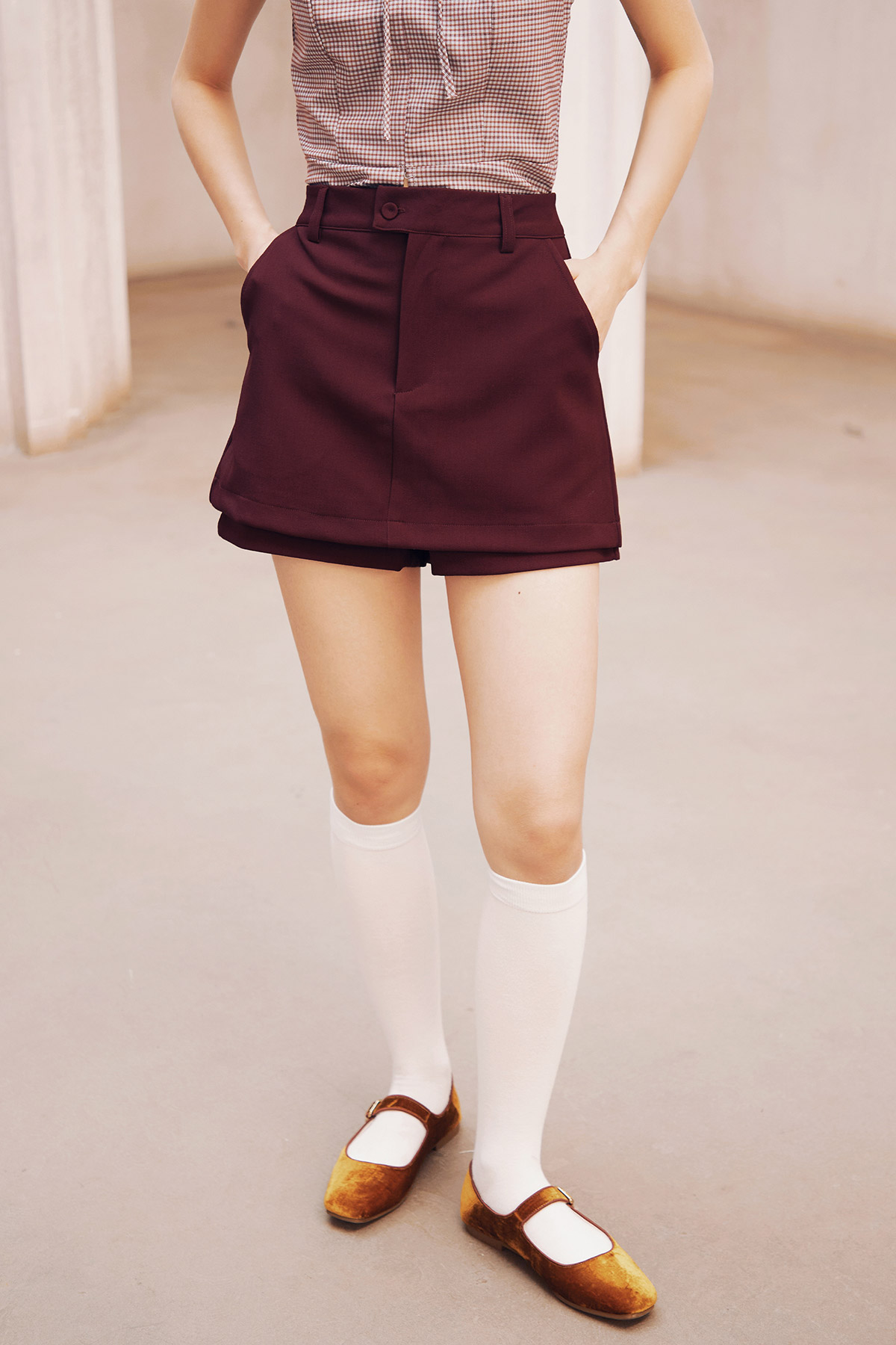 CLOVIS SKORTS - MAROON [BY MODPARADE]