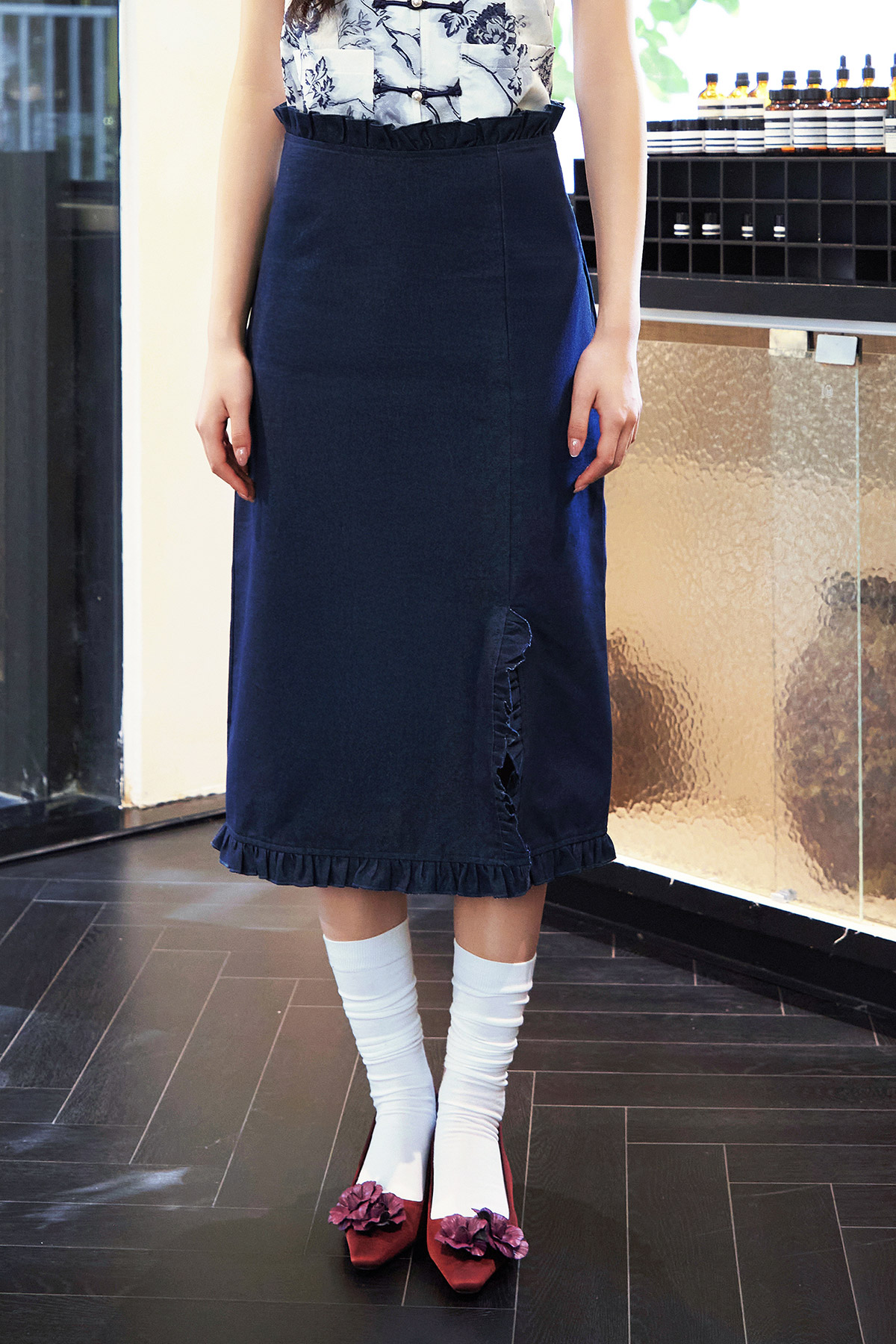 EMILIE SKIRT - DARK WASH [BY MODPARADE]
