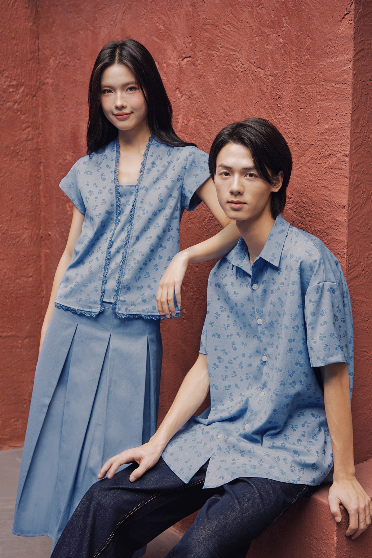 HANA KEBAYA TOP - BLEU DYNASTY [BY MODPARADE]