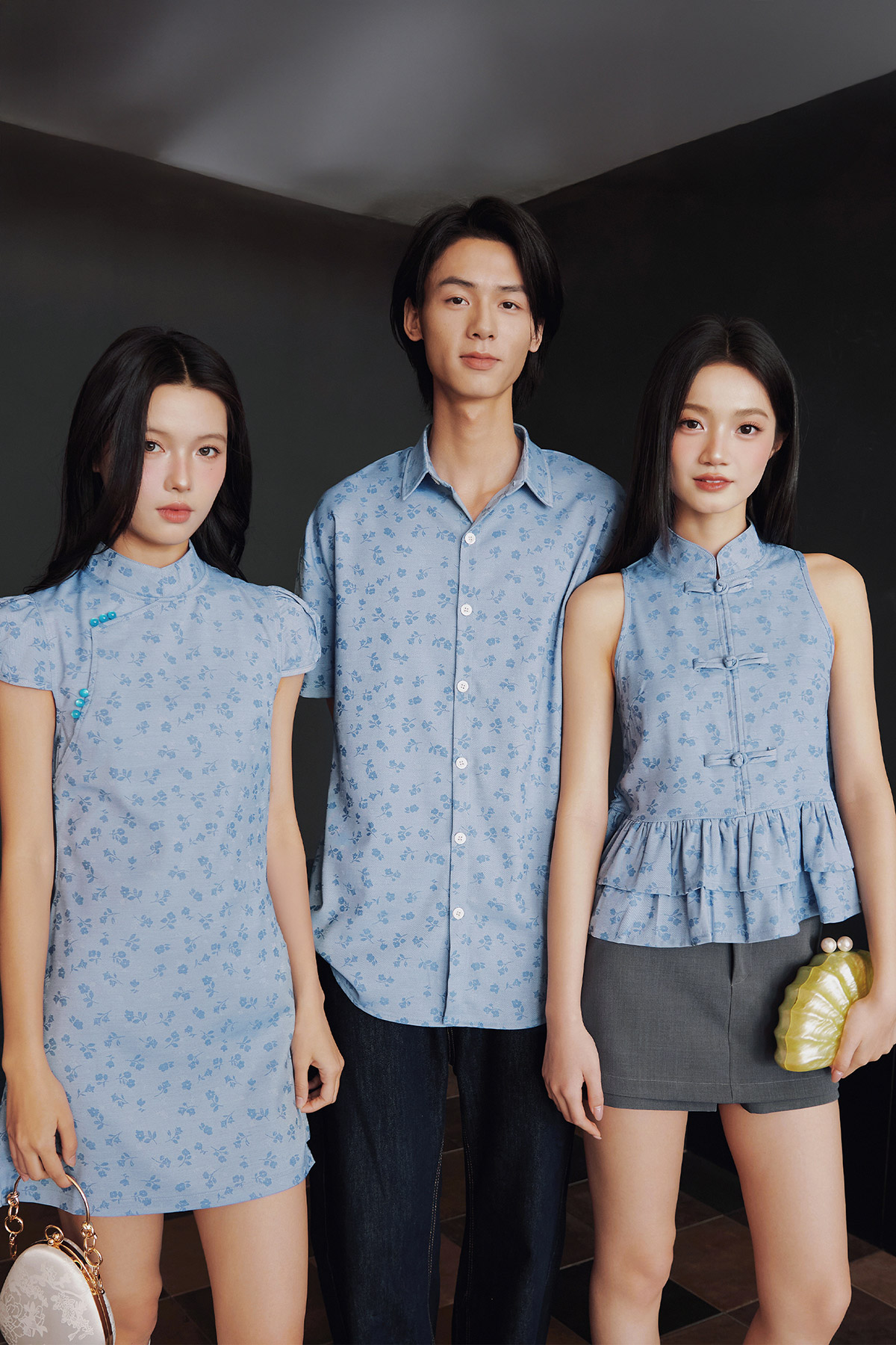 NING CHEONGSAM TOP - BLEU DYNASTY [BY MODPARADE]