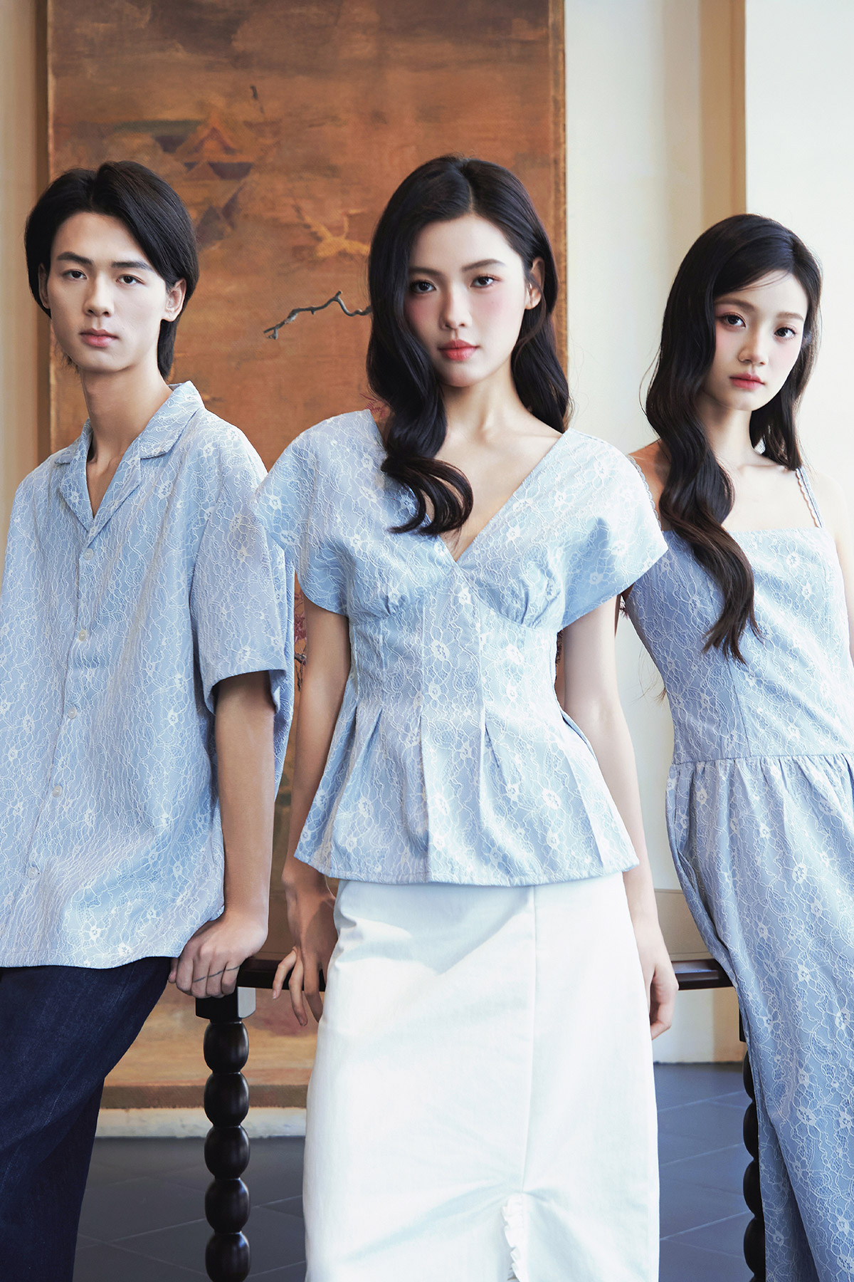 OLINE TOP - MIST LACE [BY MODPARADE]