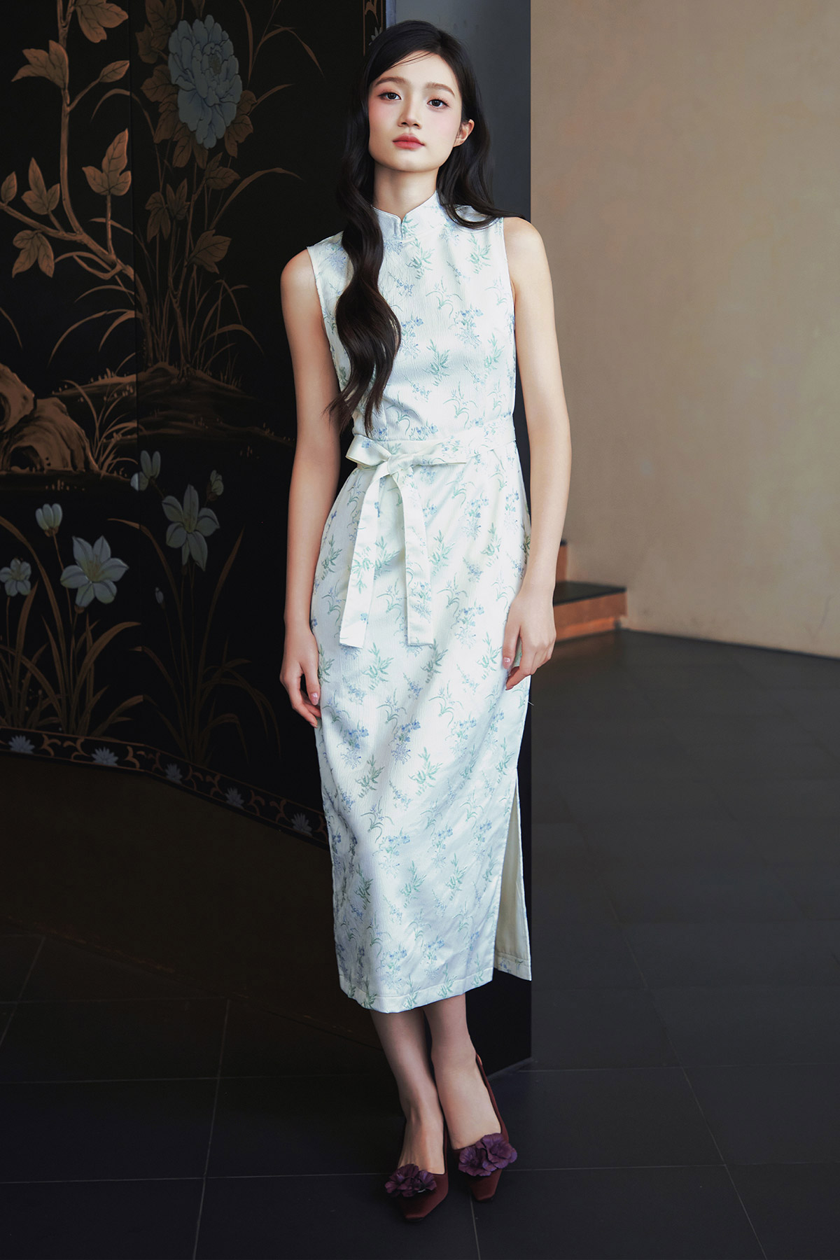 RONG CHEONGSAM DRESS - PORCELAIN VALE [BY MODPARADE]