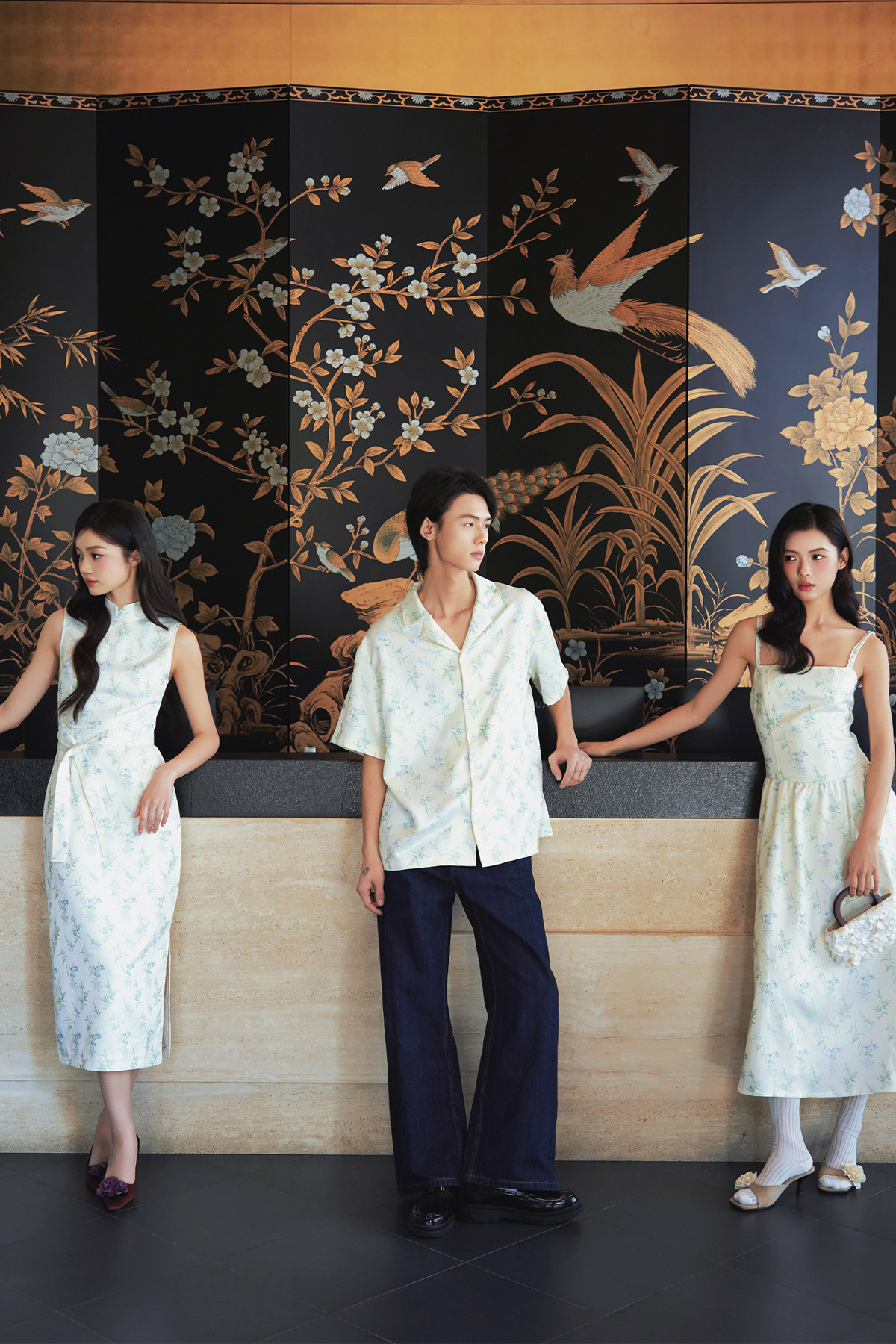 RONG CHEONGSAM DRESS - PORCELAIN VALE [BY MODPARADE]