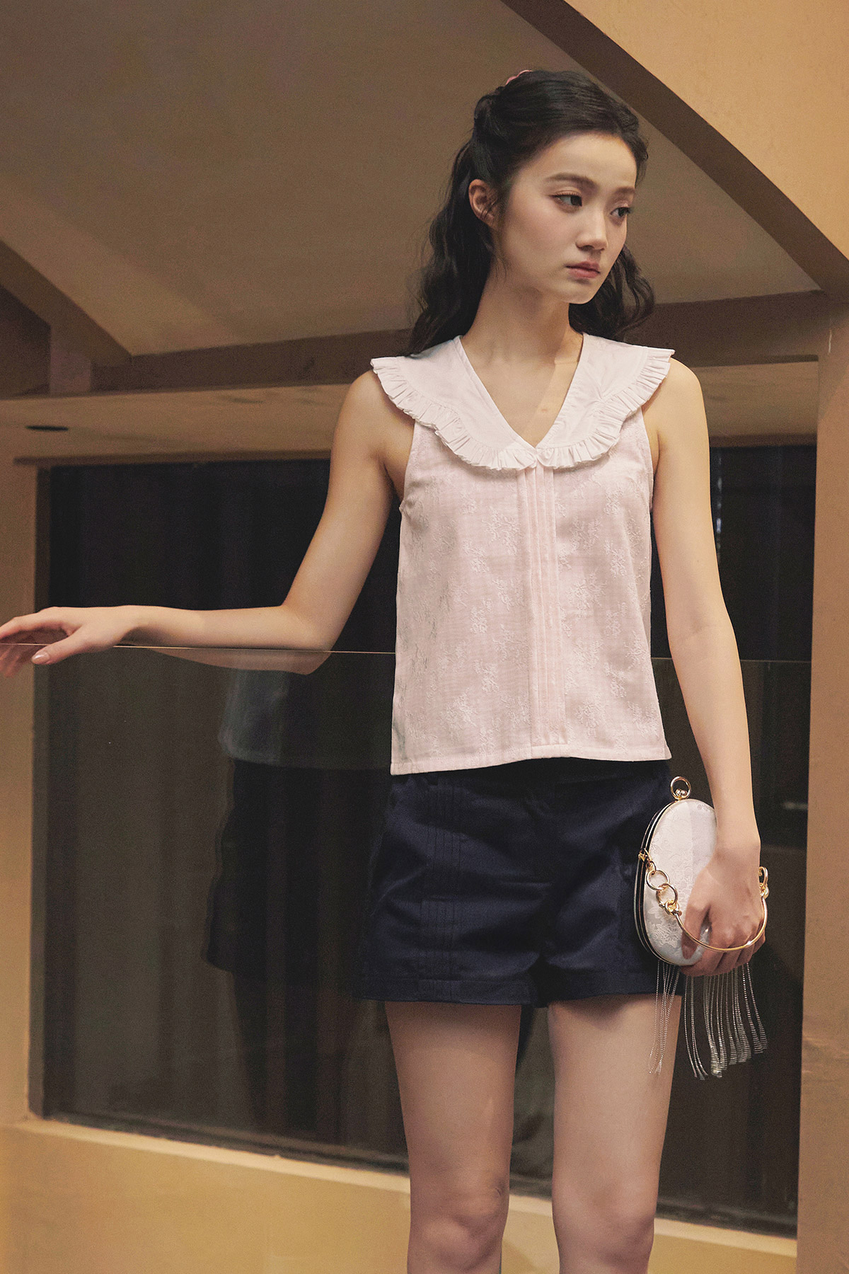 SOREN TOP - BLUSH MANOR LACE [BY MODPARADE]